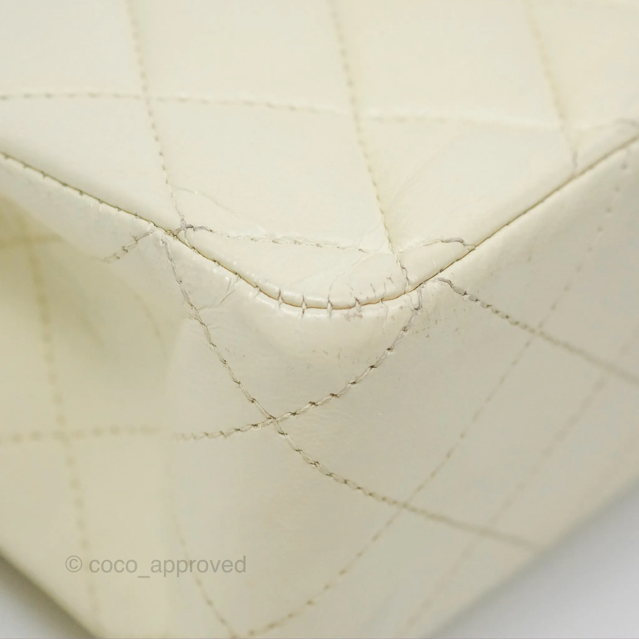 Chanel Medium Classic Flap Quilted Pale Yellow Lambskin Gold Hardware