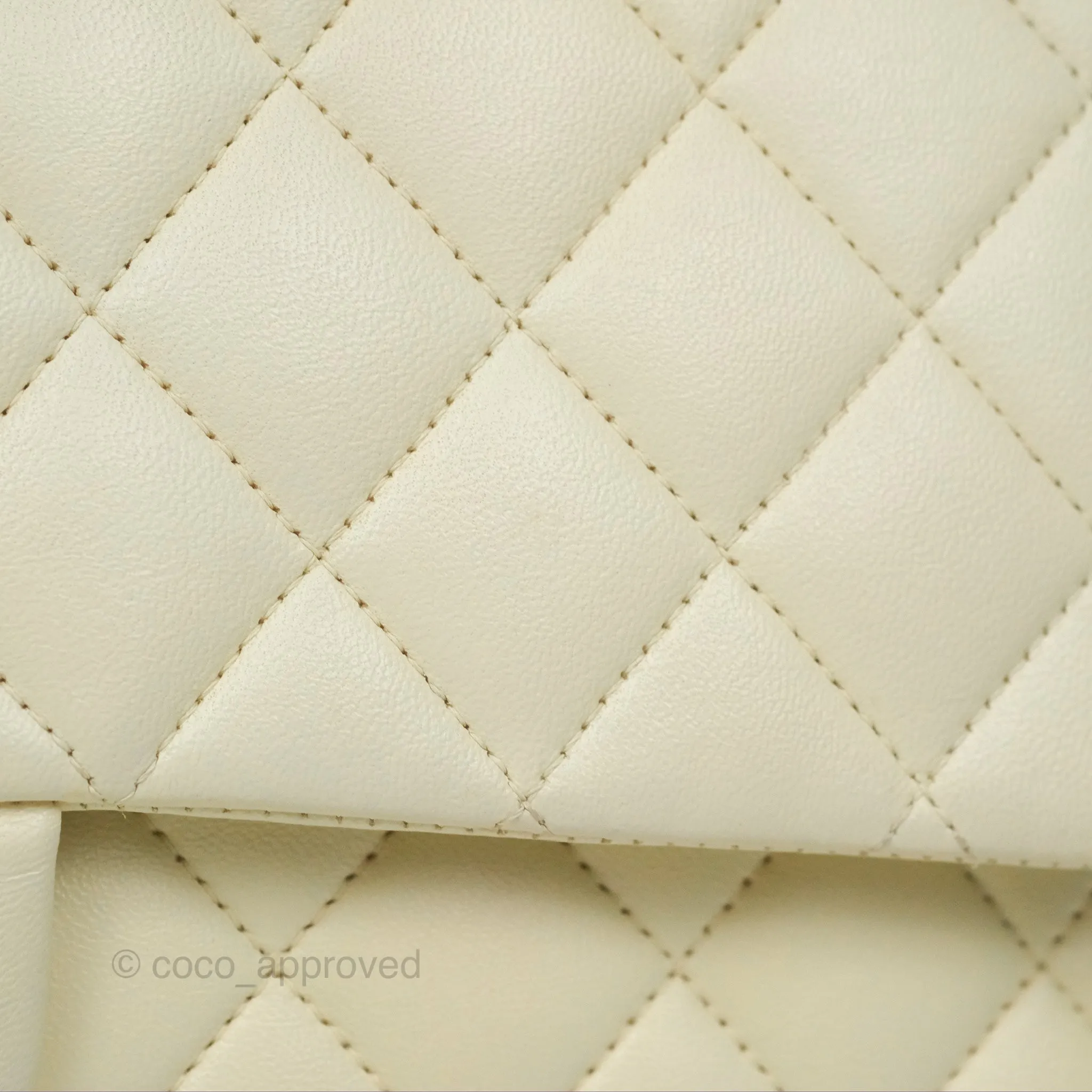Chanel Medium Classic Flap Quilted Pale Yellow Lambskin Gold Hardware