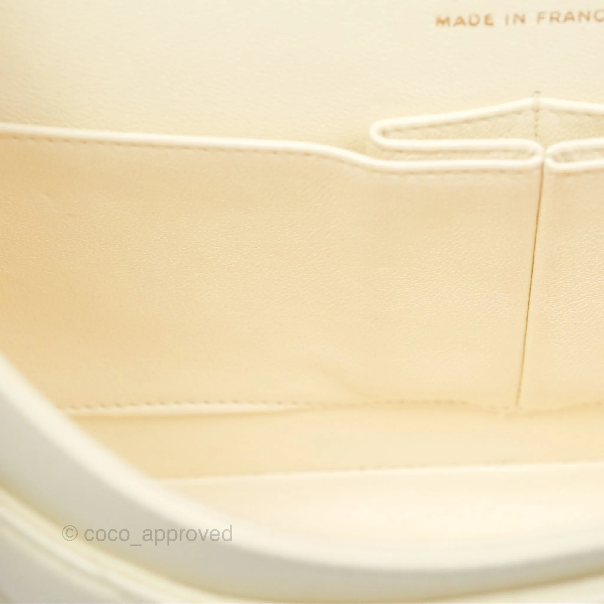 Chanel Medium Classic Flap Quilted Pale Yellow Lambskin Gold Hardware