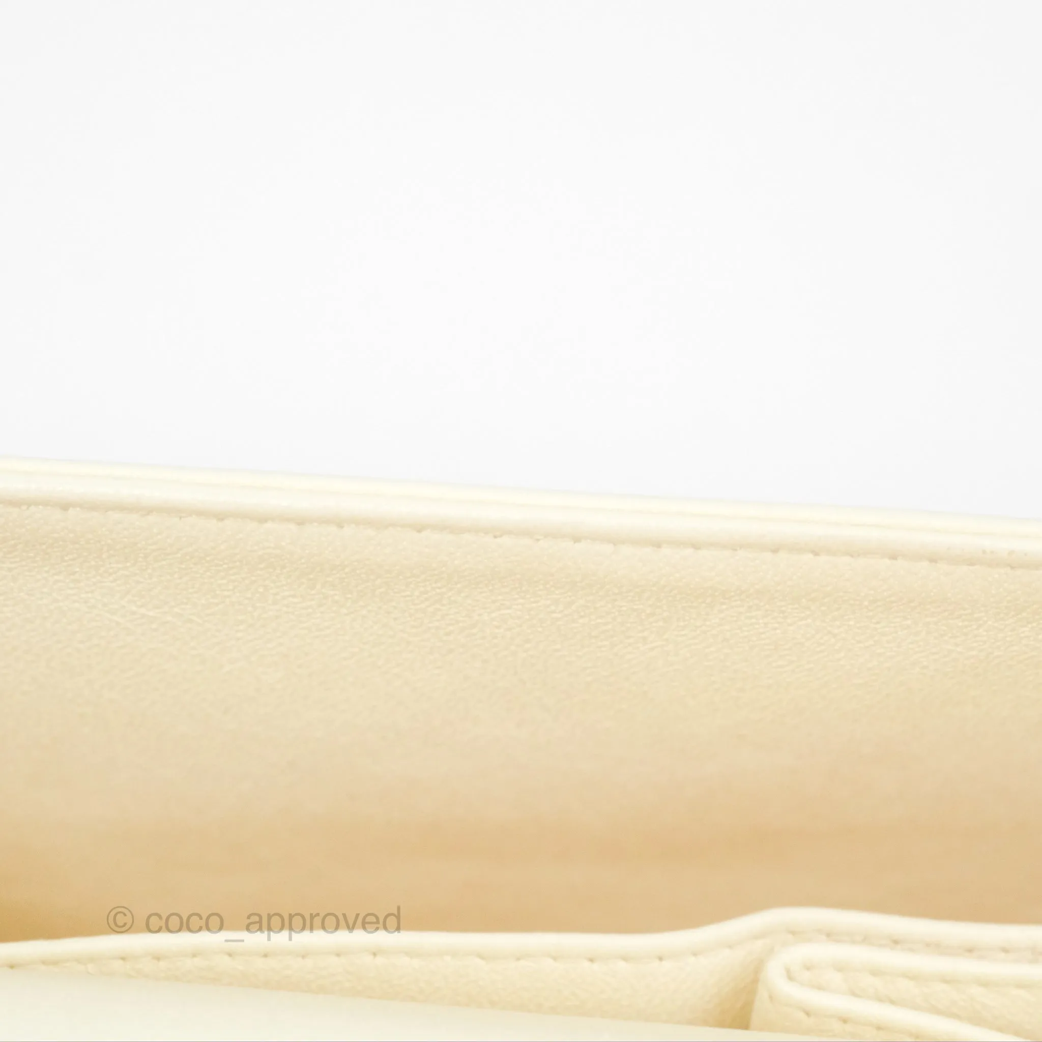 Chanel Medium Classic Flap Quilted Pale Yellow Lambskin Gold Hardware
