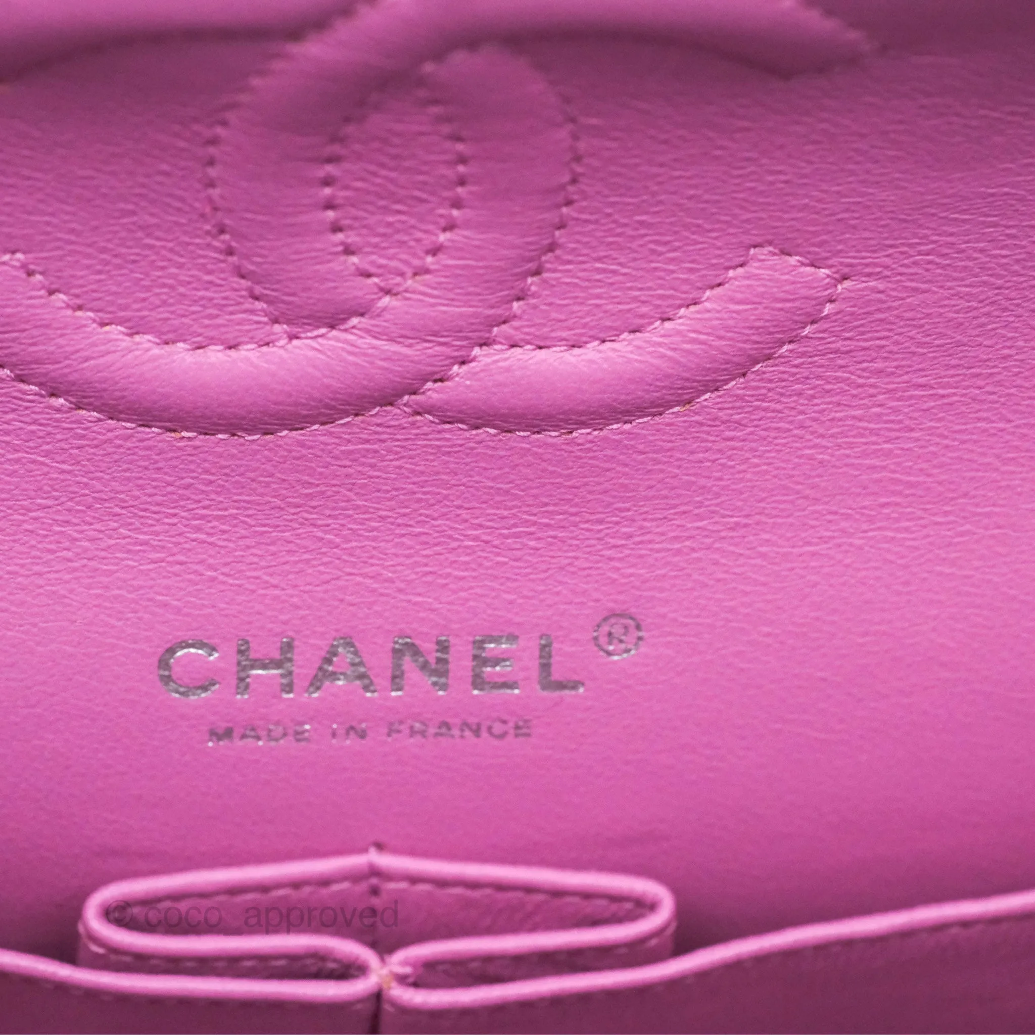 Chanel Medium Classic Flap Quilted Purple Lambskin Silver Hardware