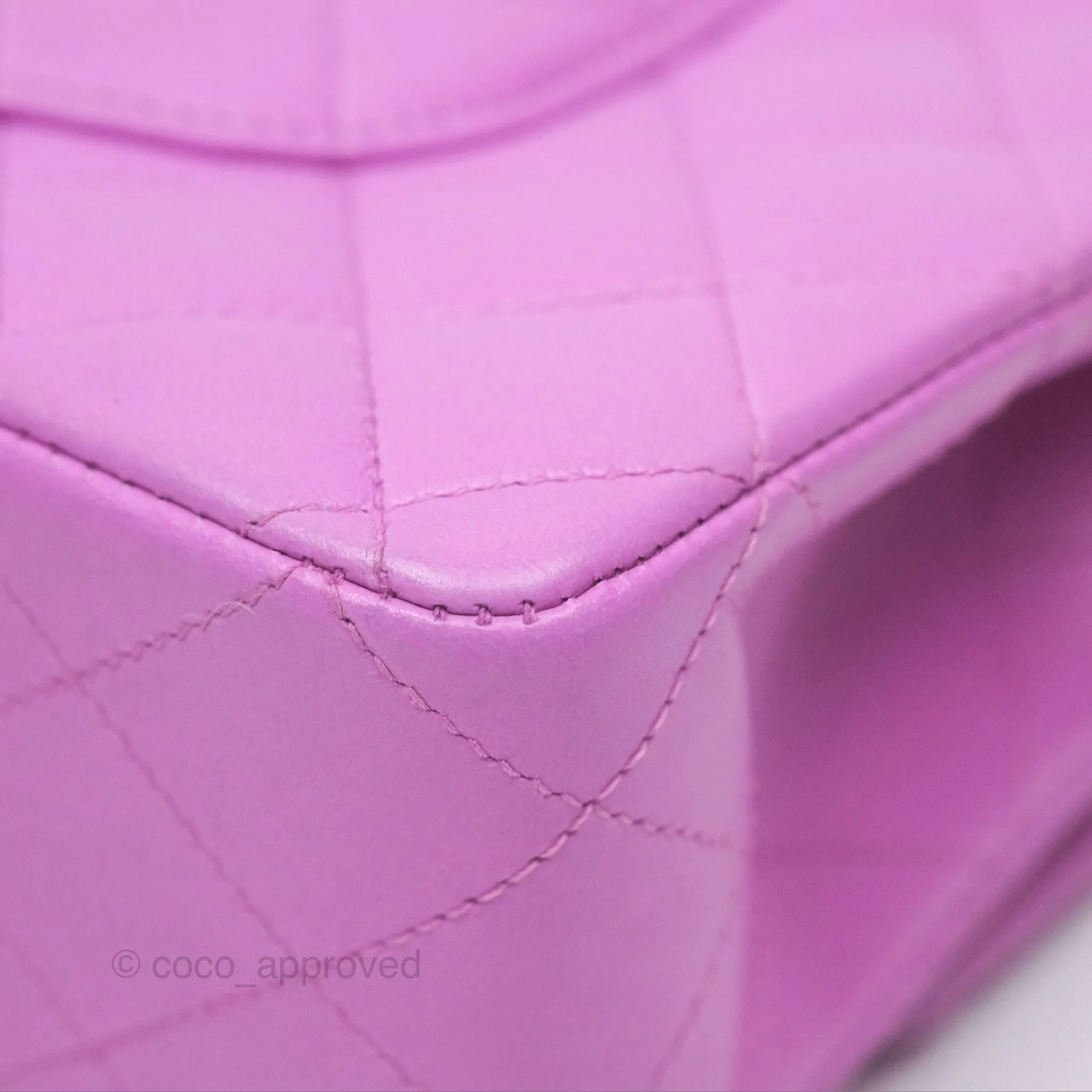 Chanel Medium Classic Flap Quilted Purple Lambskin Silver Hardware