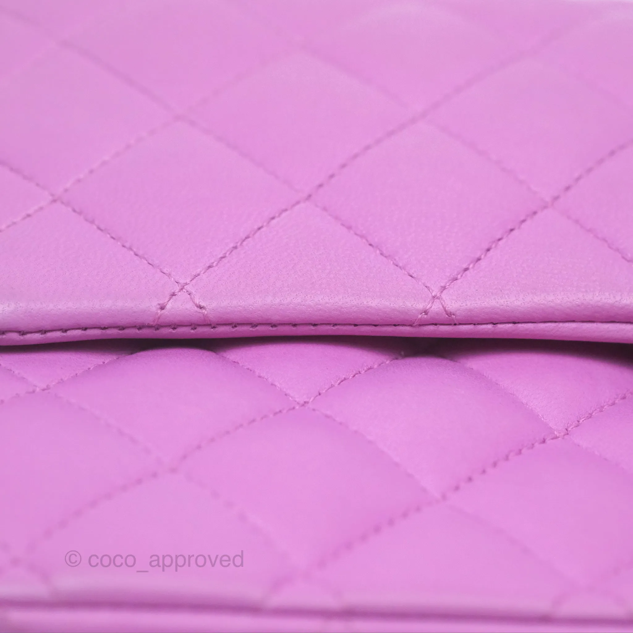 Chanel Medium Classic Flap Quilted Purple Lambskin Silver Hardware