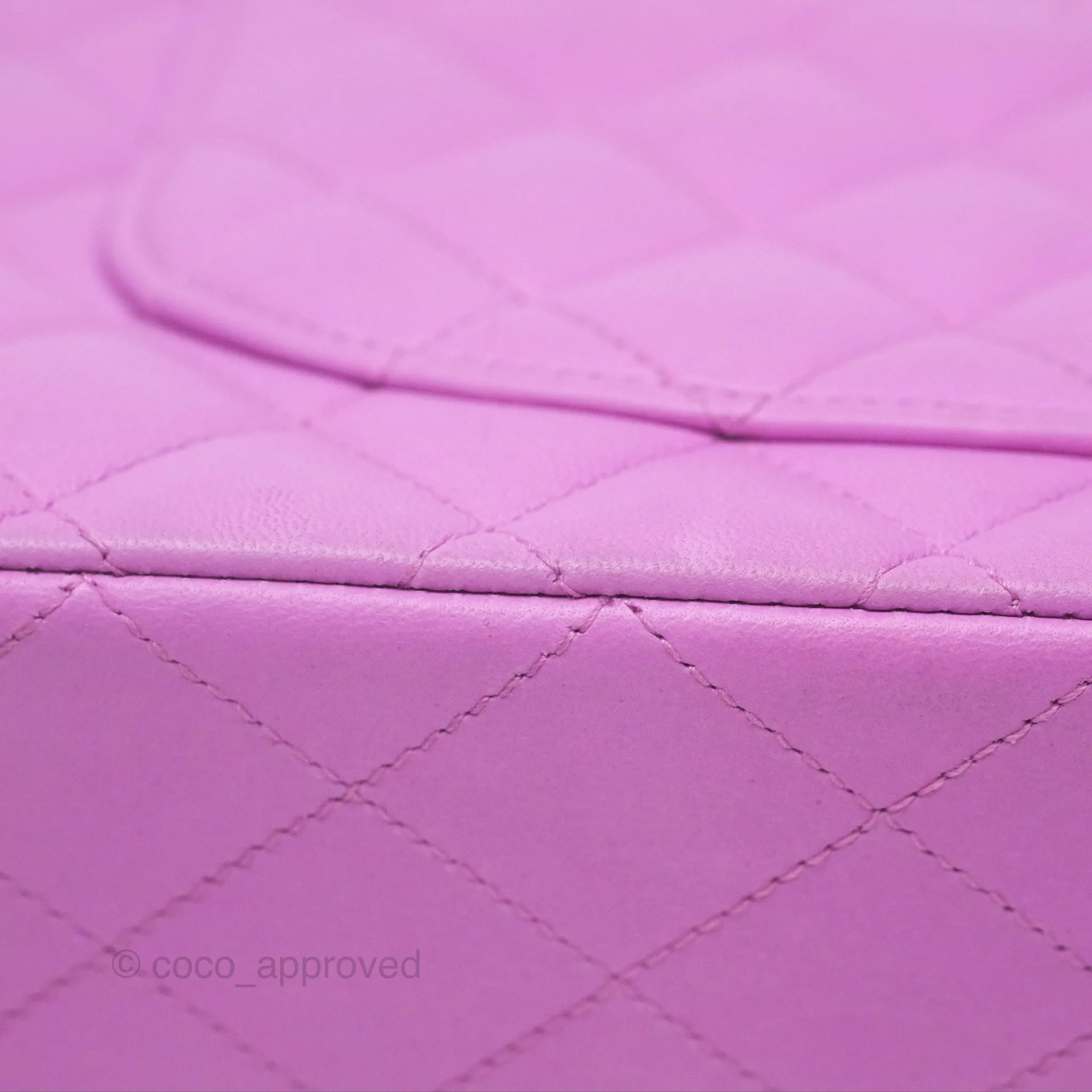 Chanel Medium Classic Flap Quilted Purple Lambskin Silver Hardware