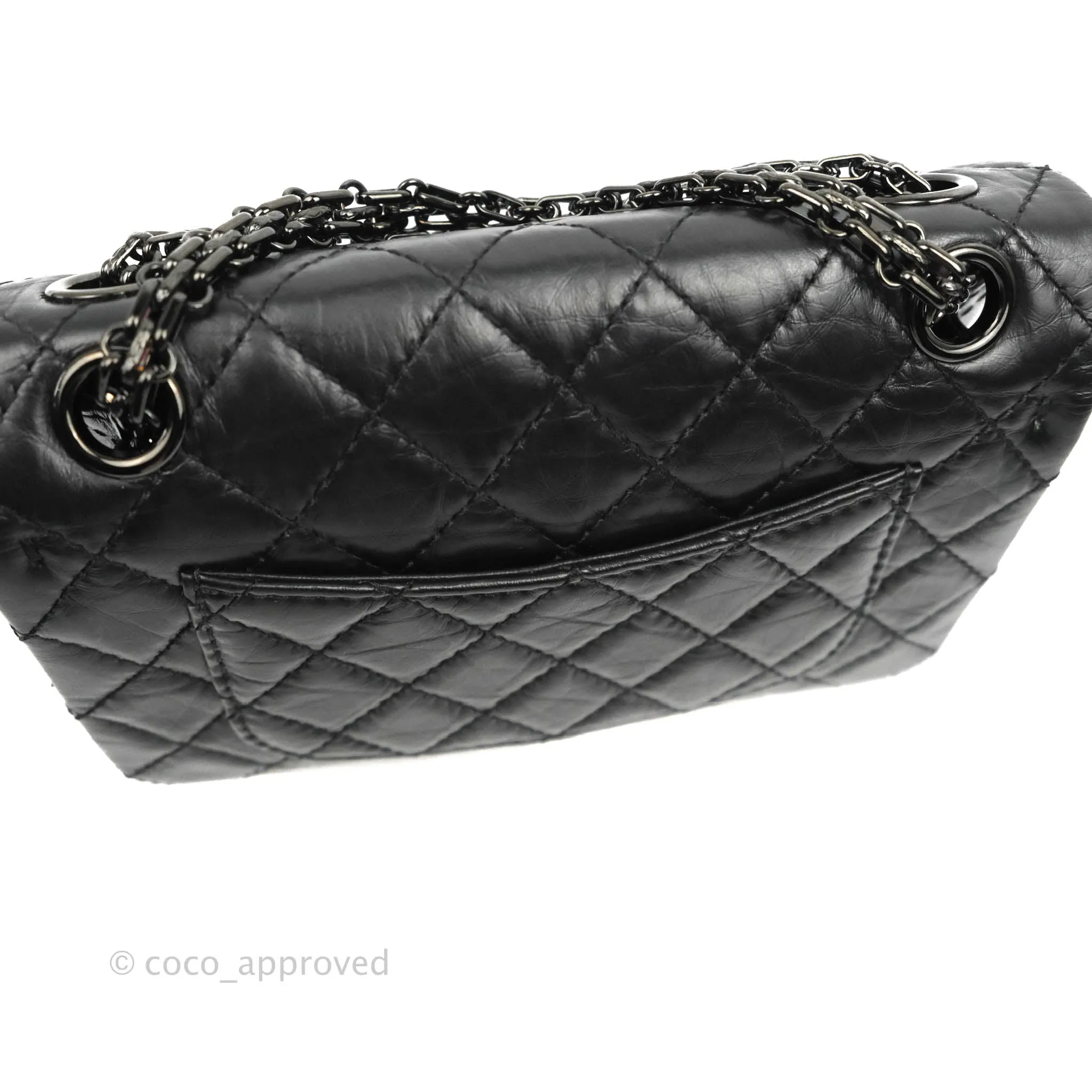 Chanel Mini Reissue 224 So Black Aged Calfskin Black Hardware