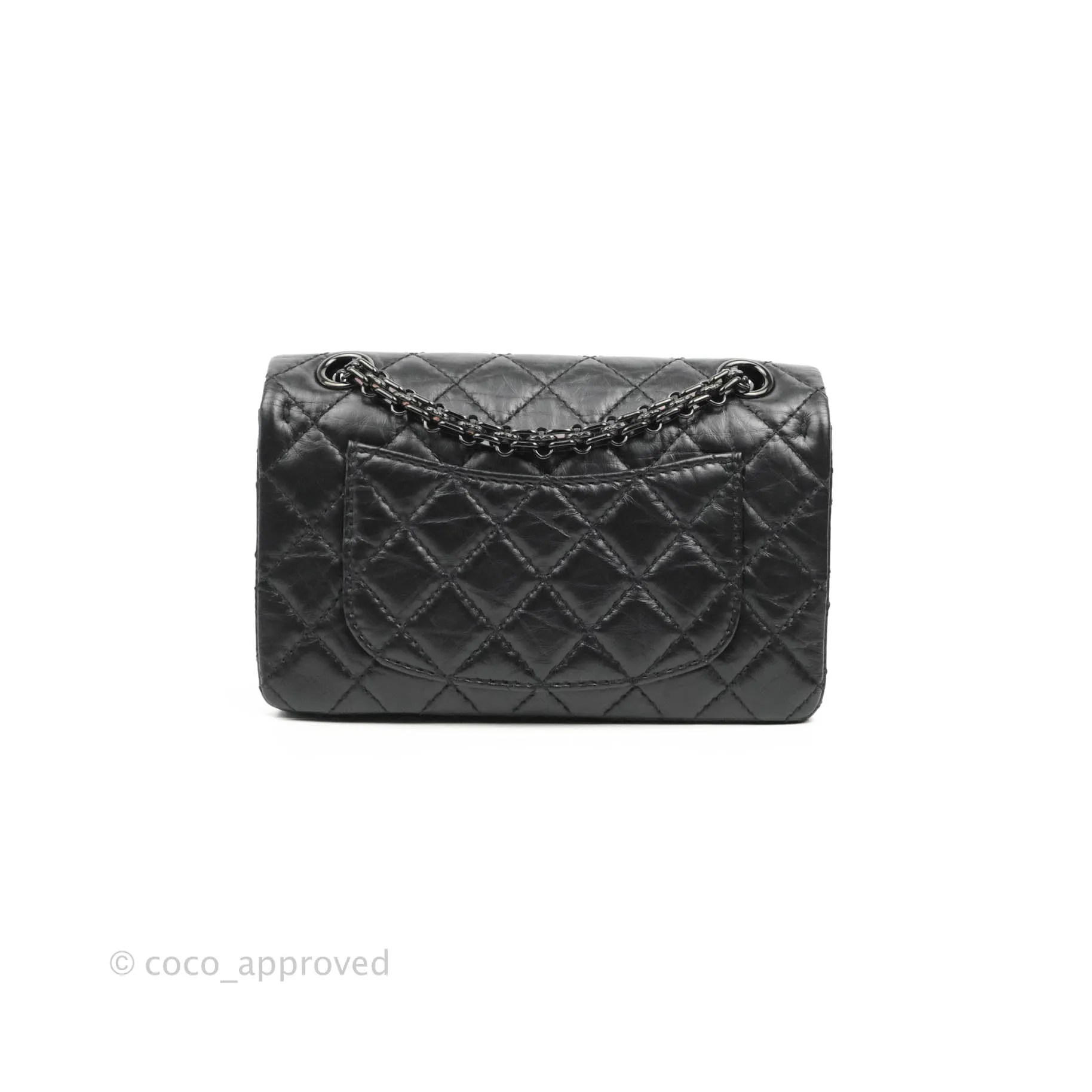 Chanel Mini Reissue 224 So Black Aged Calfskin Black Hardware