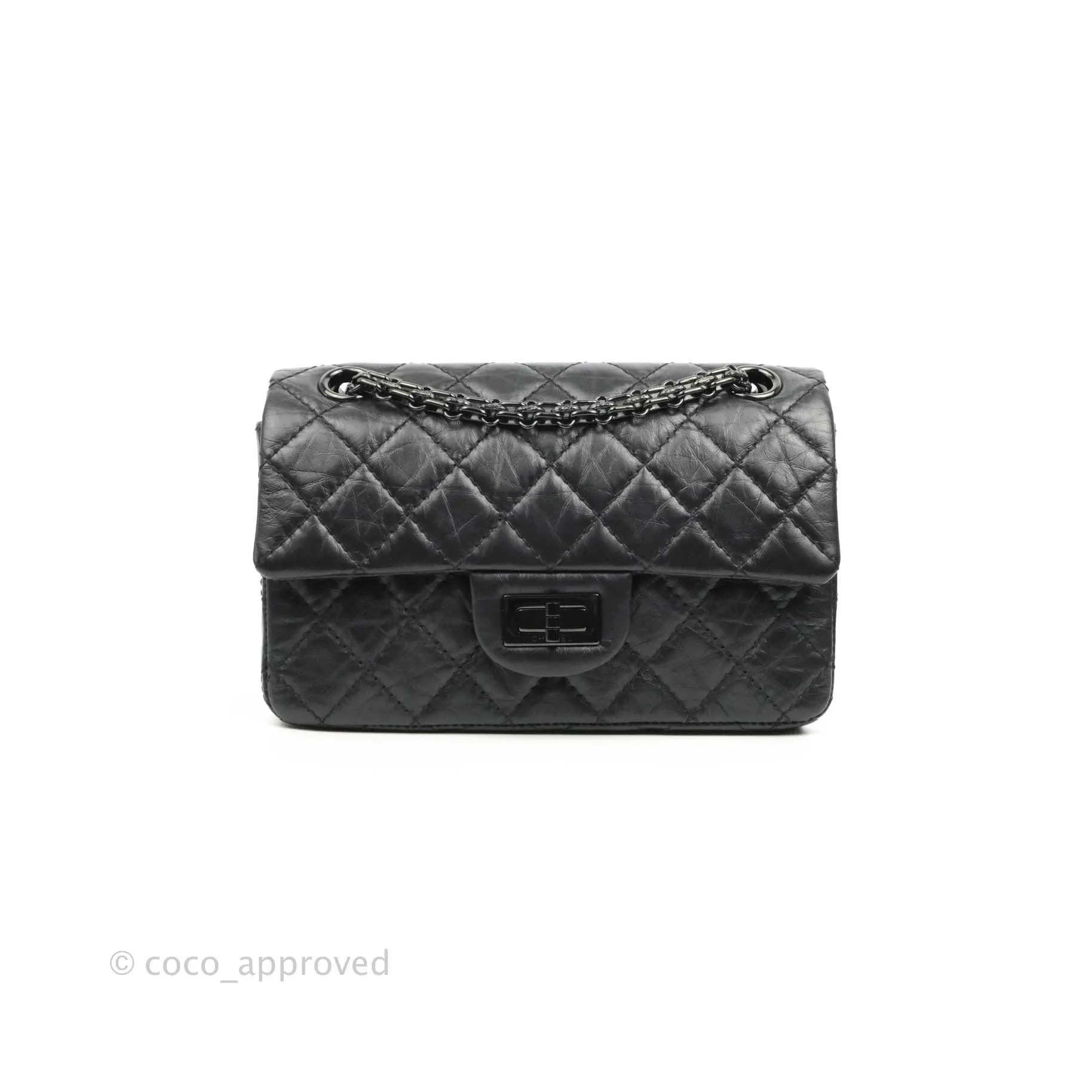 Chanel Mini Reissue 224 So Black Aged Calfskin Black Hardware