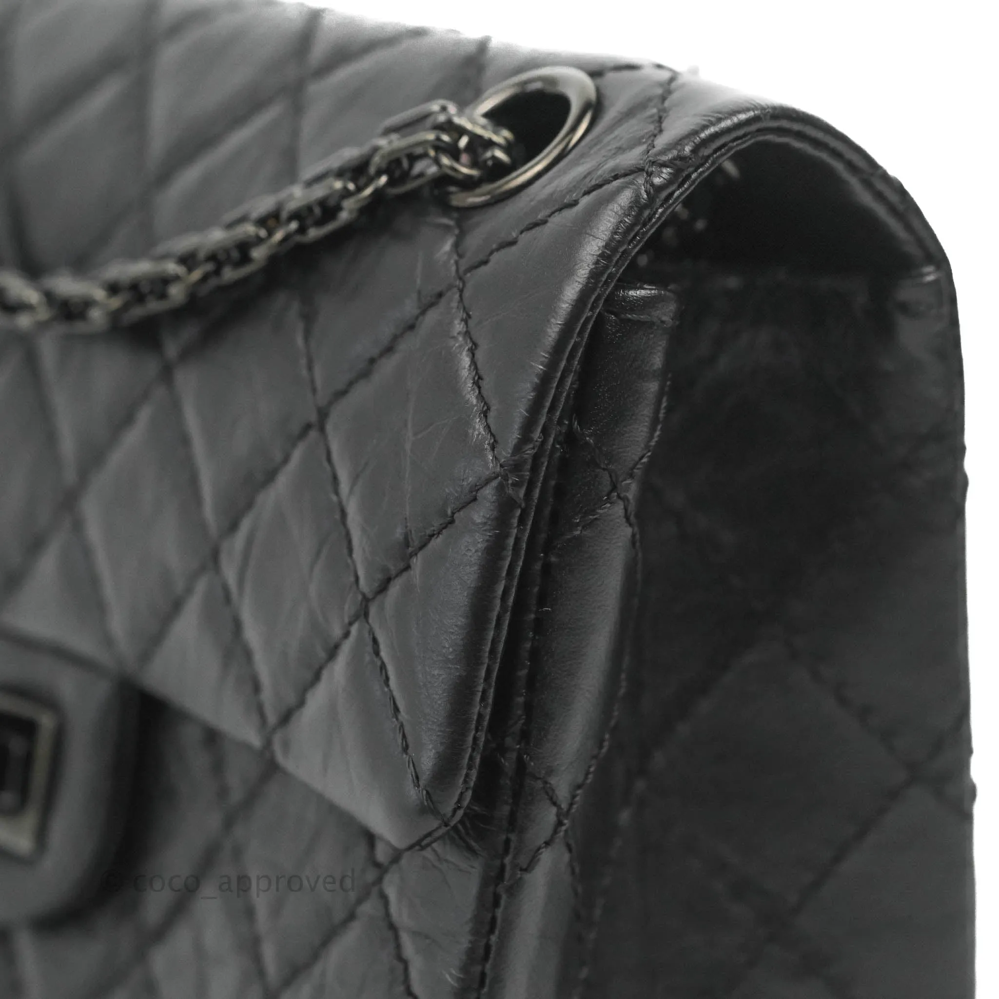 Chanel Mini Reissue 224 So Black Aged Calfskin Black Hardware