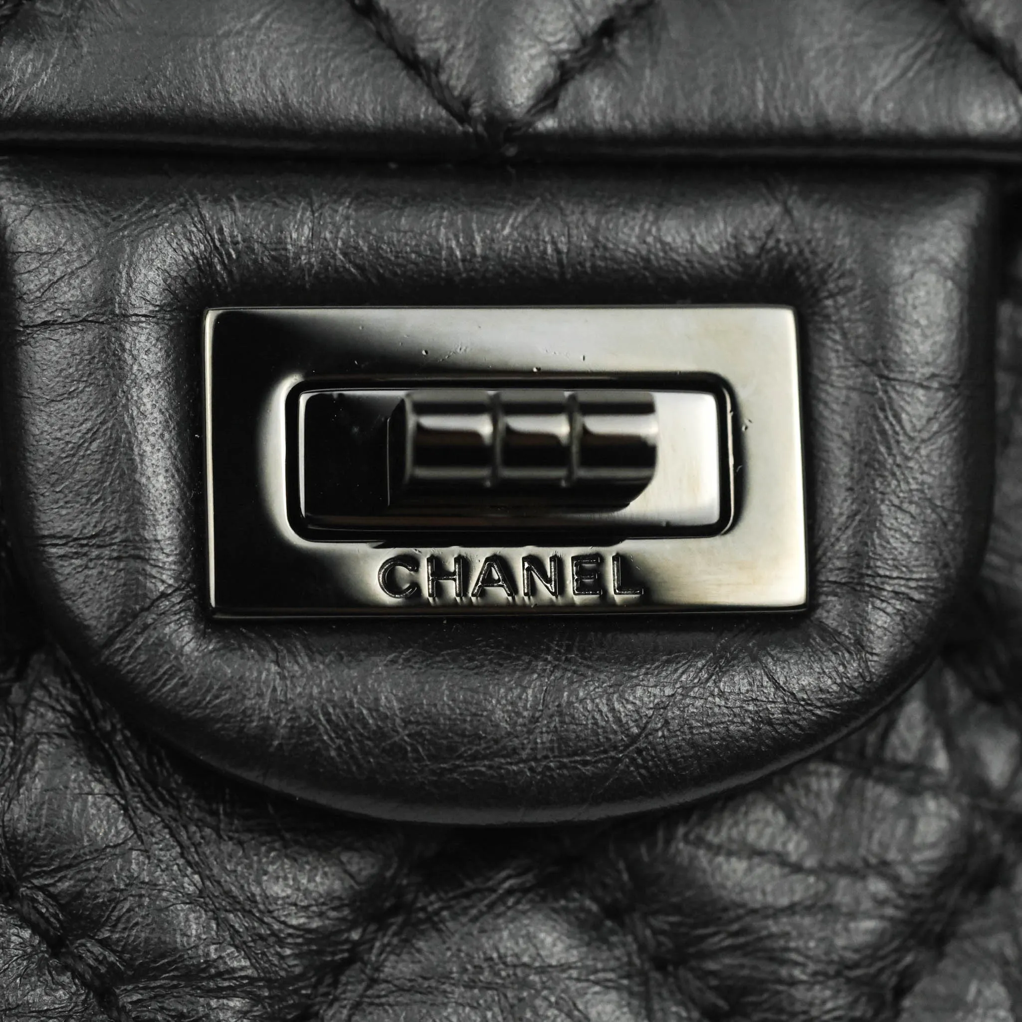Chanel Mini Reissue 224 So Black Aged Calfskin Black Hardware