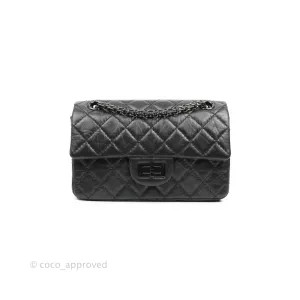 Chanel Mini Reissue 224 So Black Aged Calfskin Black Hardware