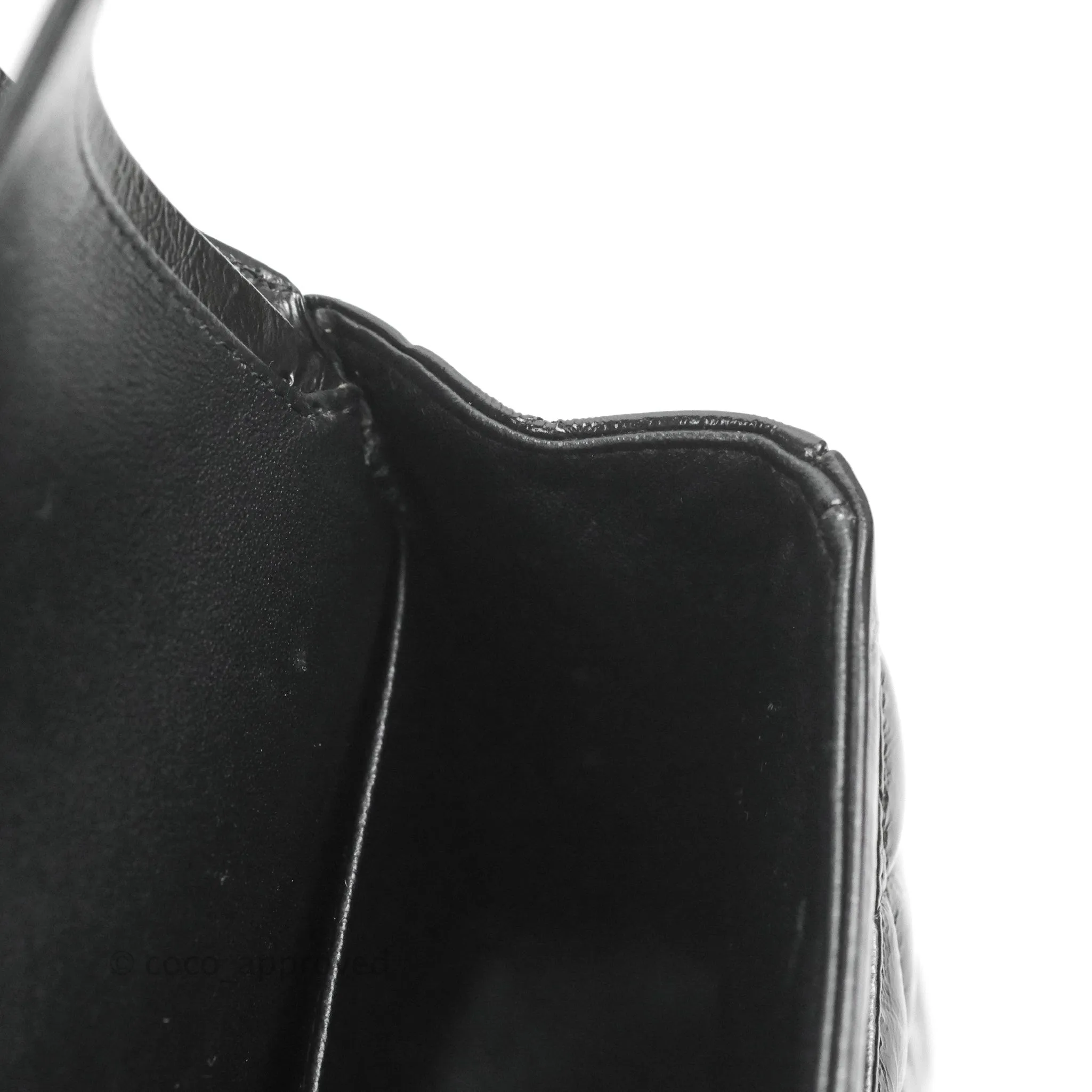 Chanel M/L Medium Classic Quilted Flap So Black Shiny Crumpled Calfskin
