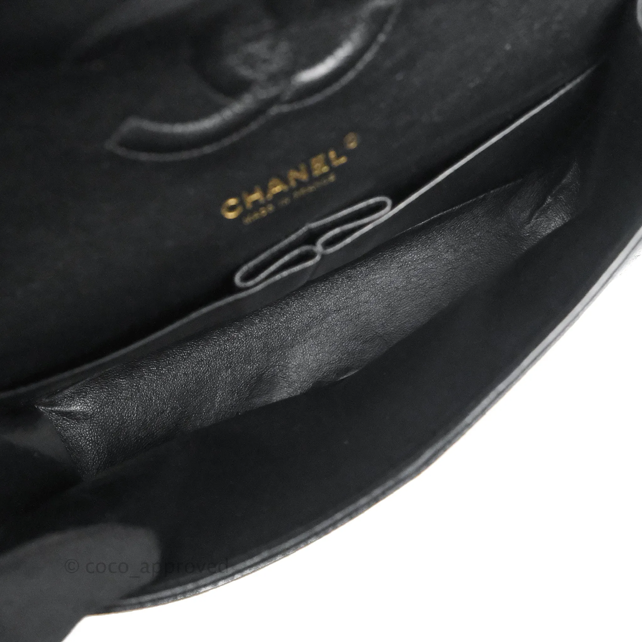 Chanel Quilted Classic M/L Medium Flap Black Caviar Gold Hardware