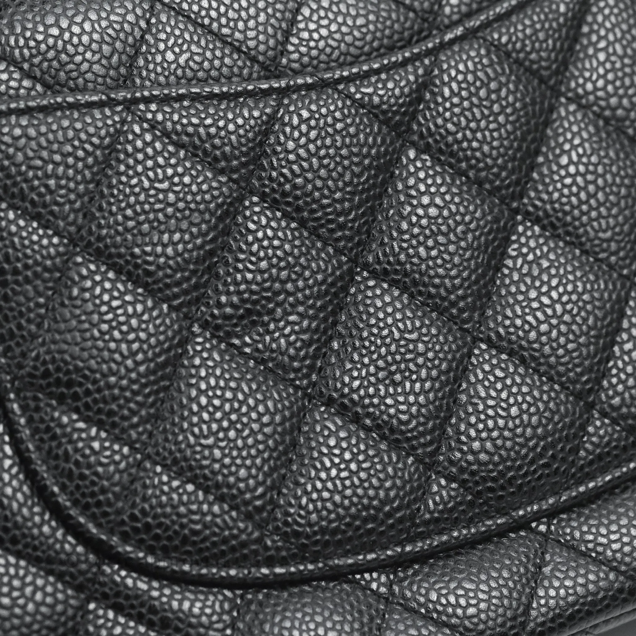 Chanel Quilted Classic M/L Medium Flap Black Caviar Gold Hardware