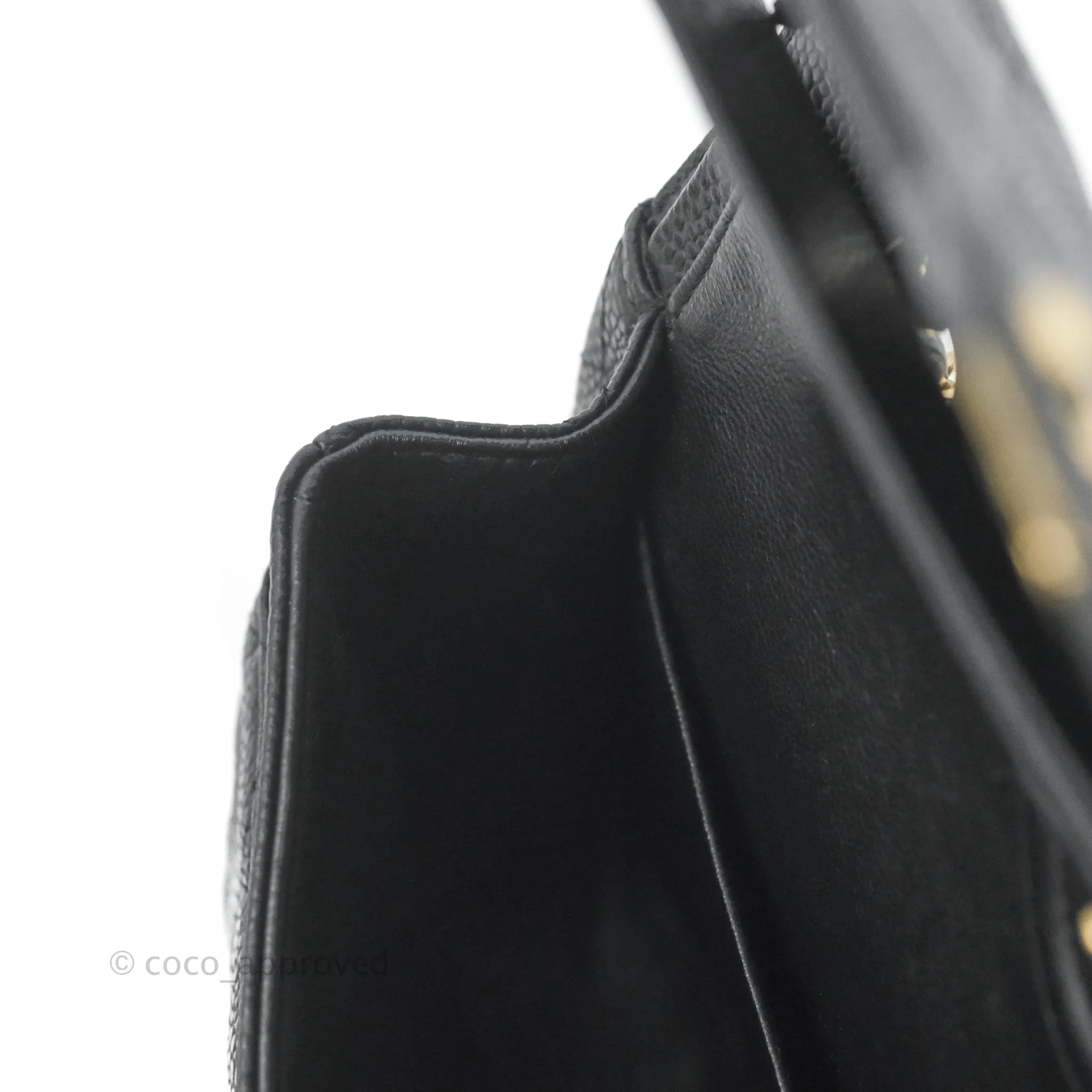 Chanel Quilted Classic M/L Medium Flap Black Caviar Gold Hardware