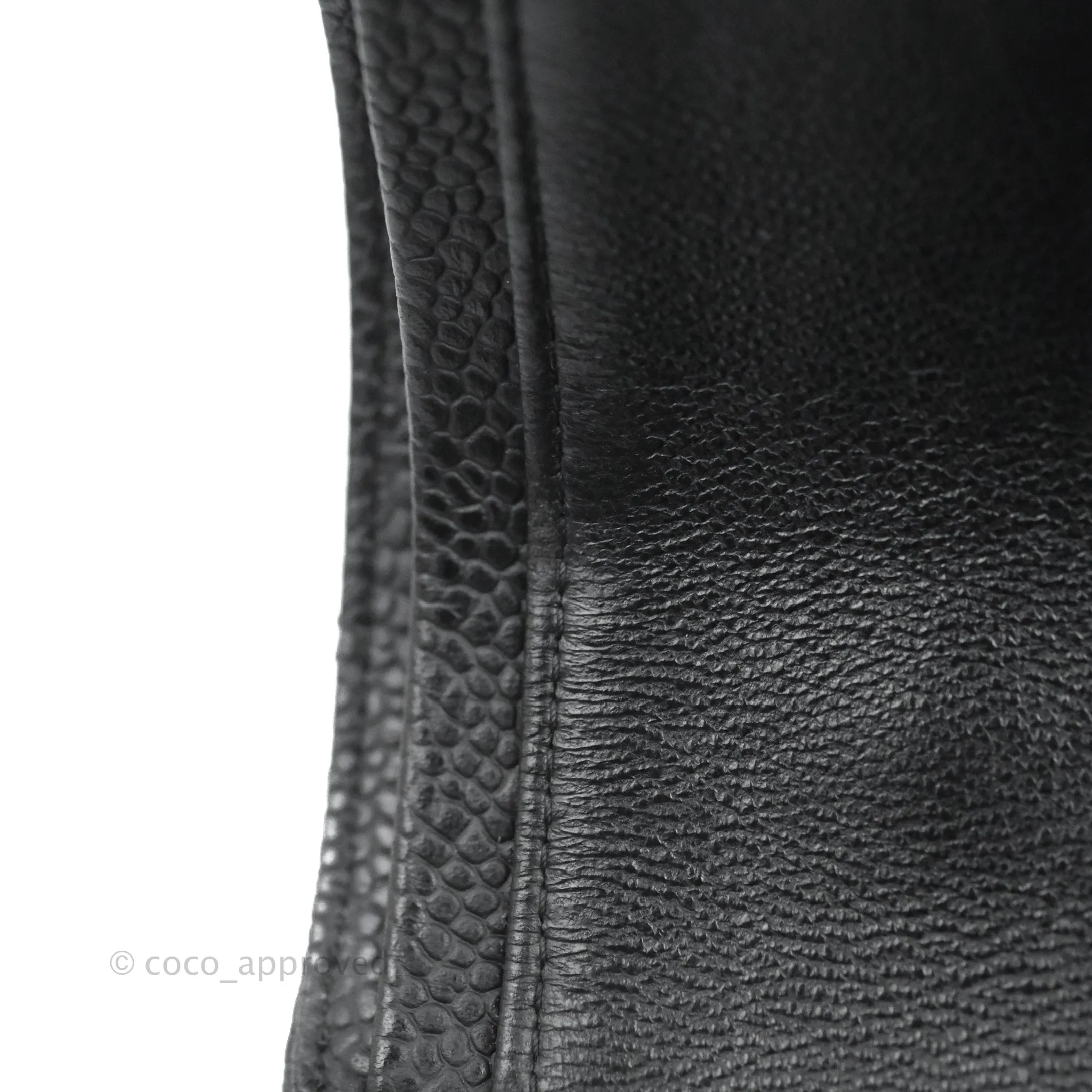 Chanel Quilted Classic M/L Medium Flap Black Caviar Gold Hardware