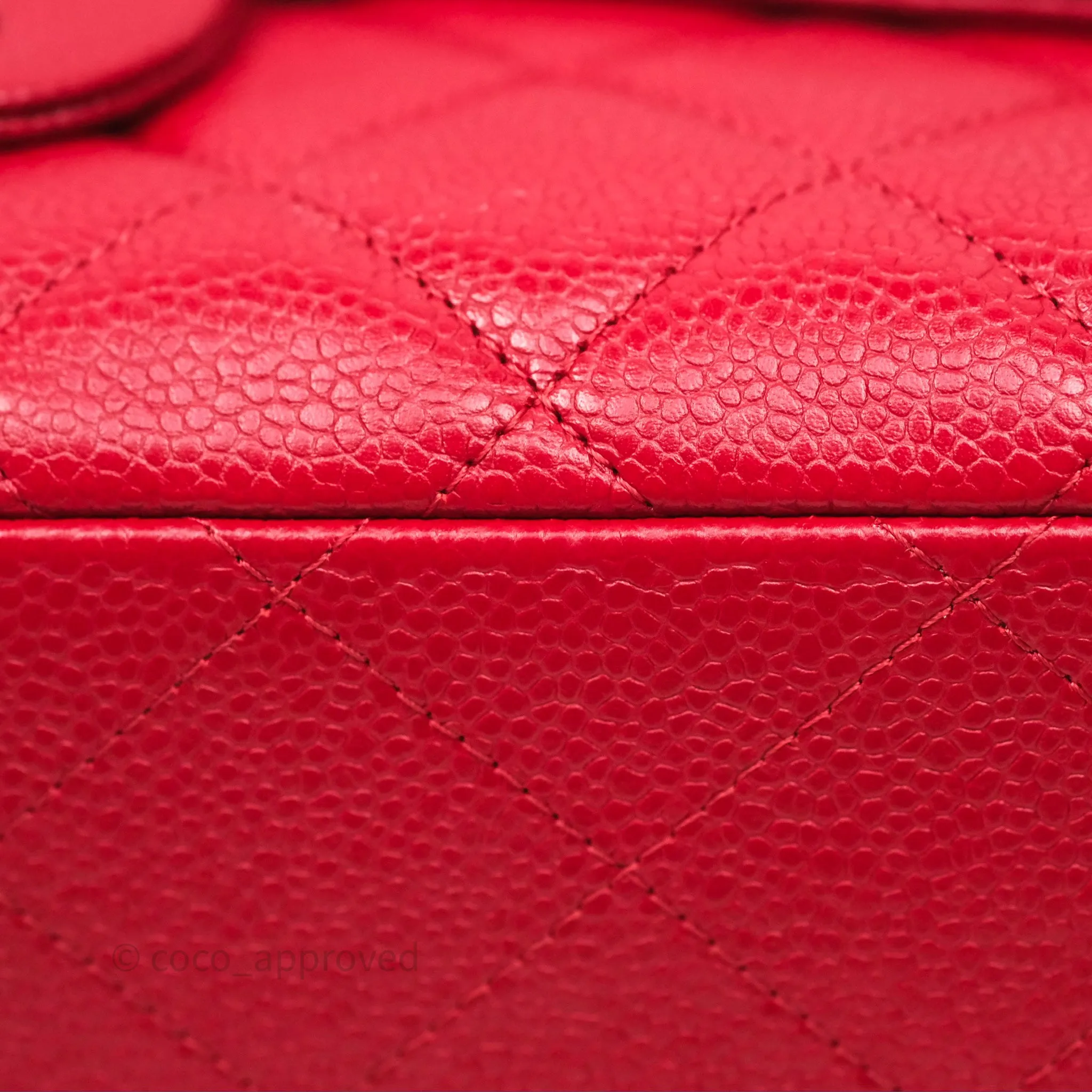Chanel Quilted Maxi Double Flap Red Caviar Silver Hardware⁣⁣