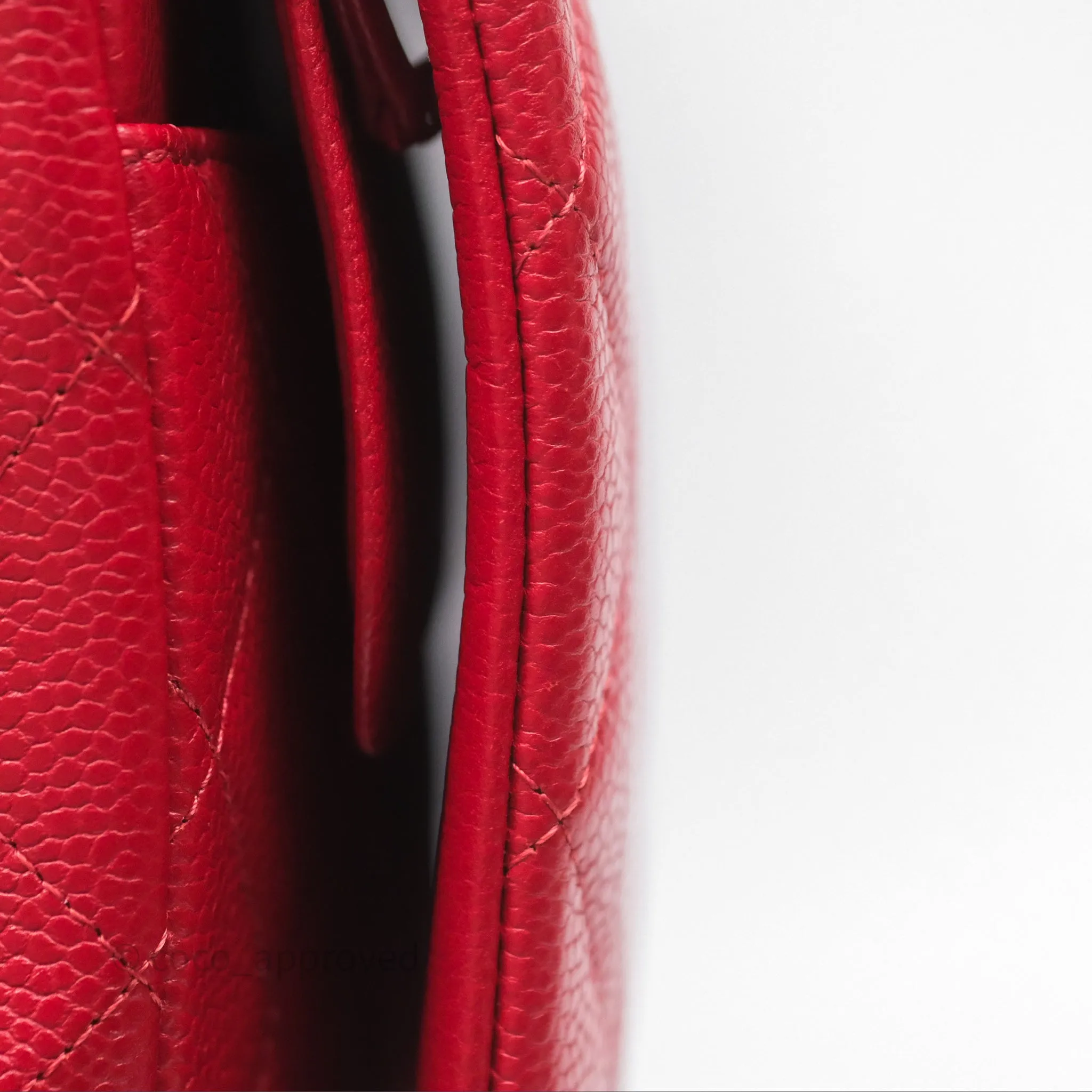Chanel Quilted Maxi Double Flap Red Caviar Silver Hardware⁣⁣