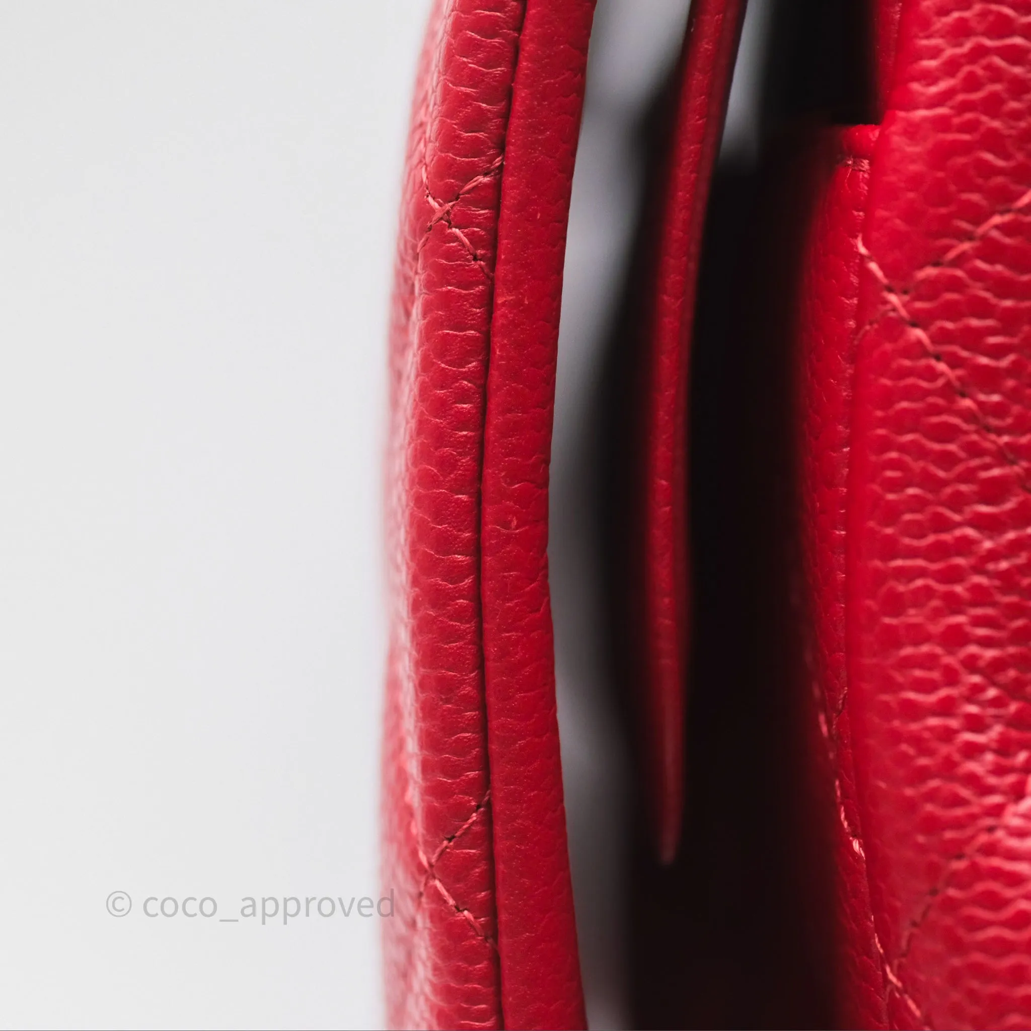 Chanel Quilted Maxi Double Flap Red Caviar Silver Hardware⁣⁣
