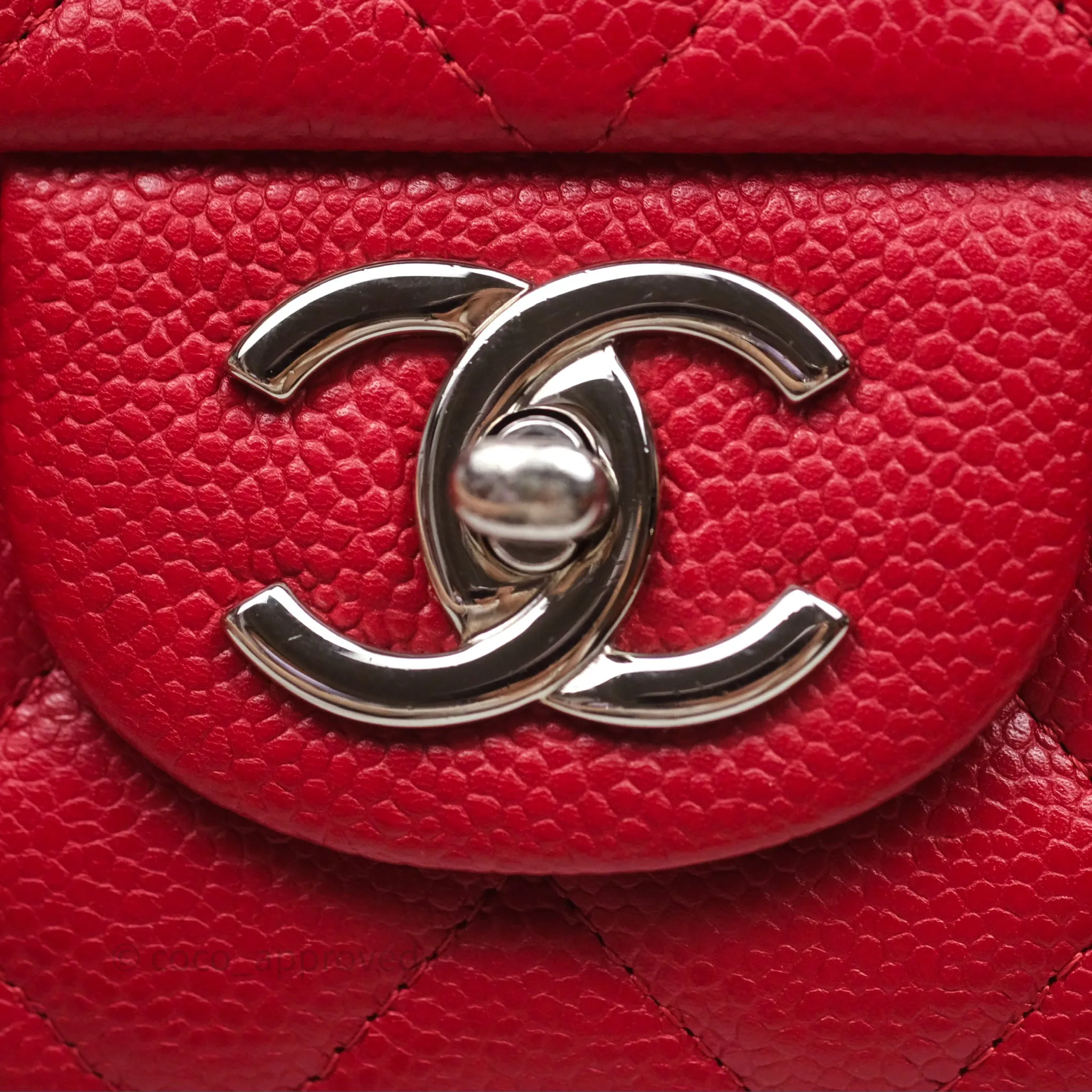 Chanel Quilted Maxi Double Flap Red Caviar Silver Hardware⁣⁣