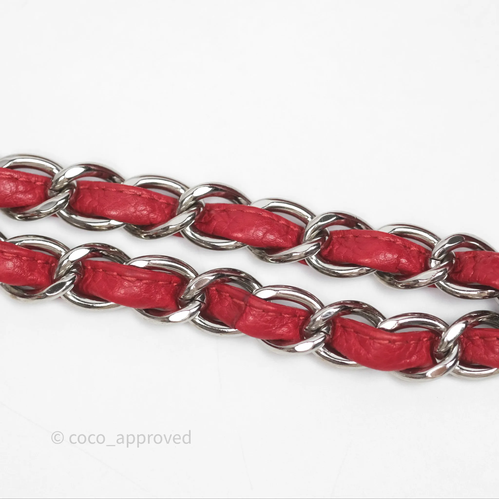 Chanel Quilted Maxi Double Flap Red Caviar Silver Hardware⁣⁣
