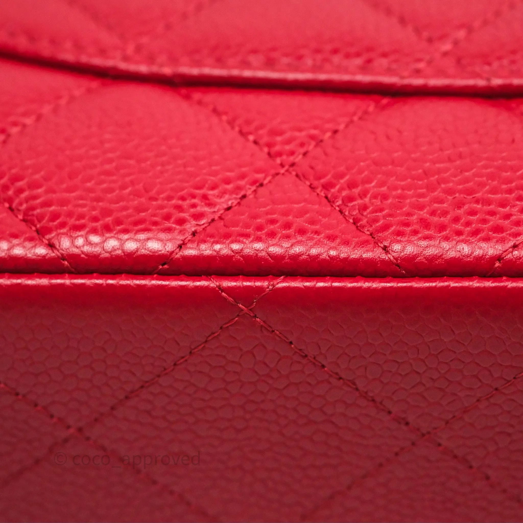 Chanel Quilted Maxi Double Flap Red Caviar Silver Hardware⁣⁣