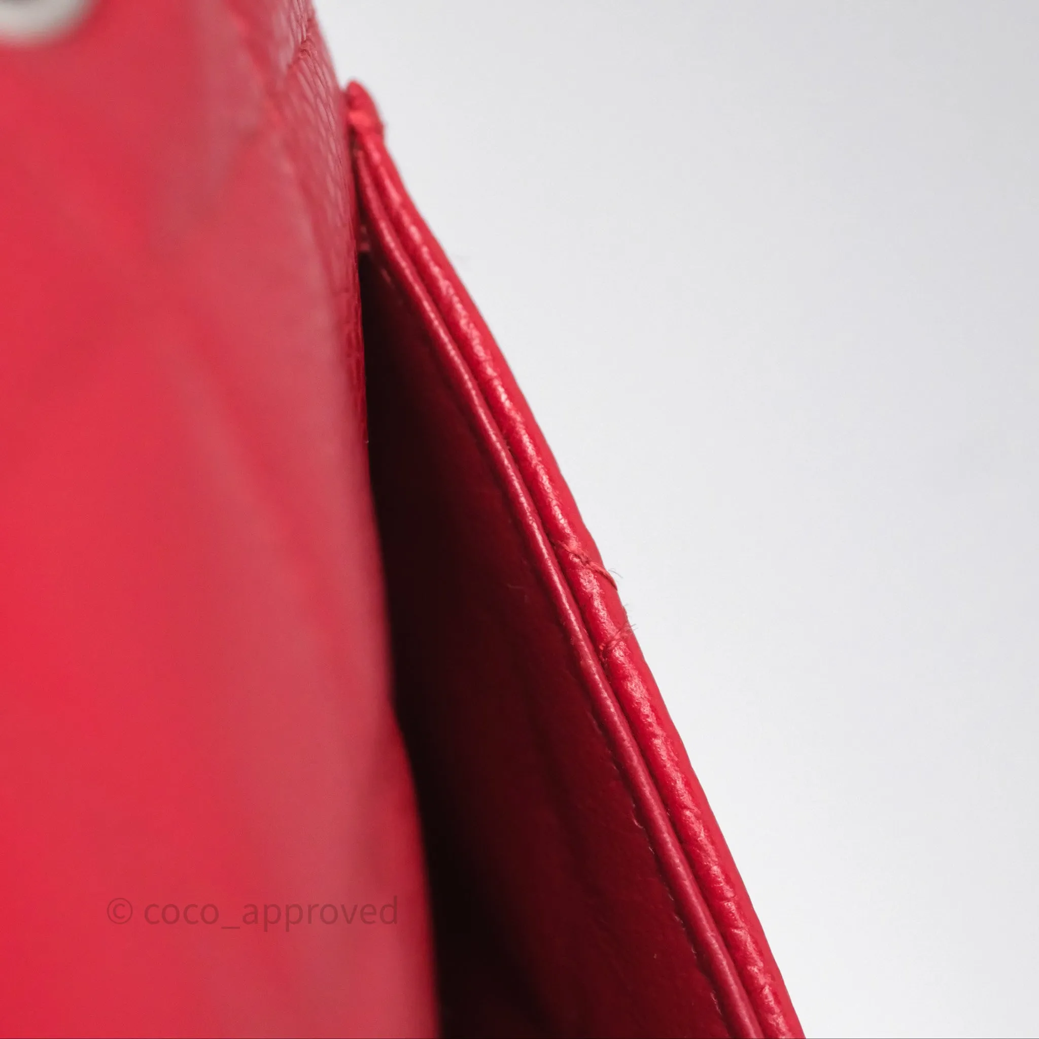 Chanel Quilted Maxi Double Flap Red Caviar Silver Hardware⁣⁣