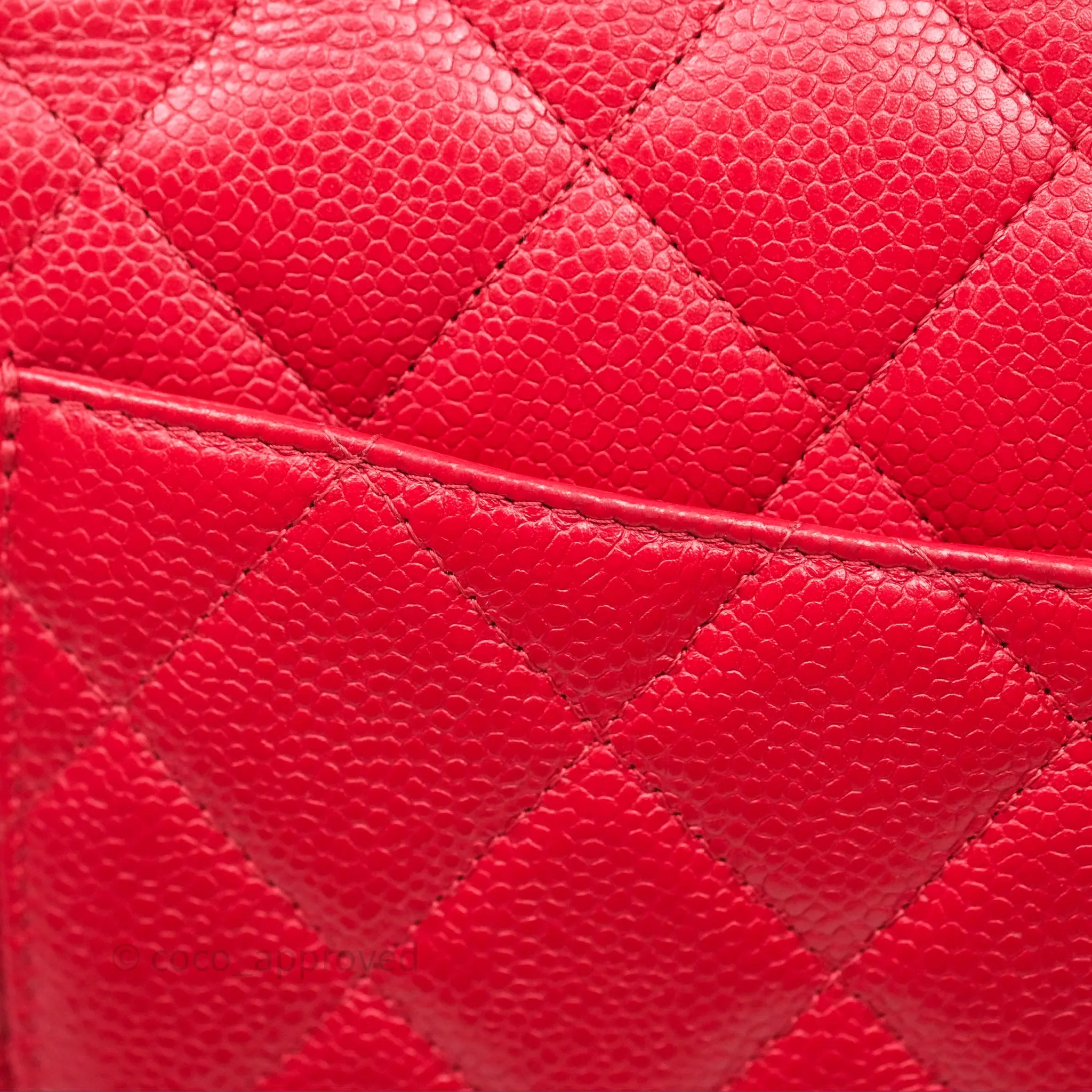 Chanel Quilted Maxi Double Flap Red Caviar Silver Hardware⁣⁣