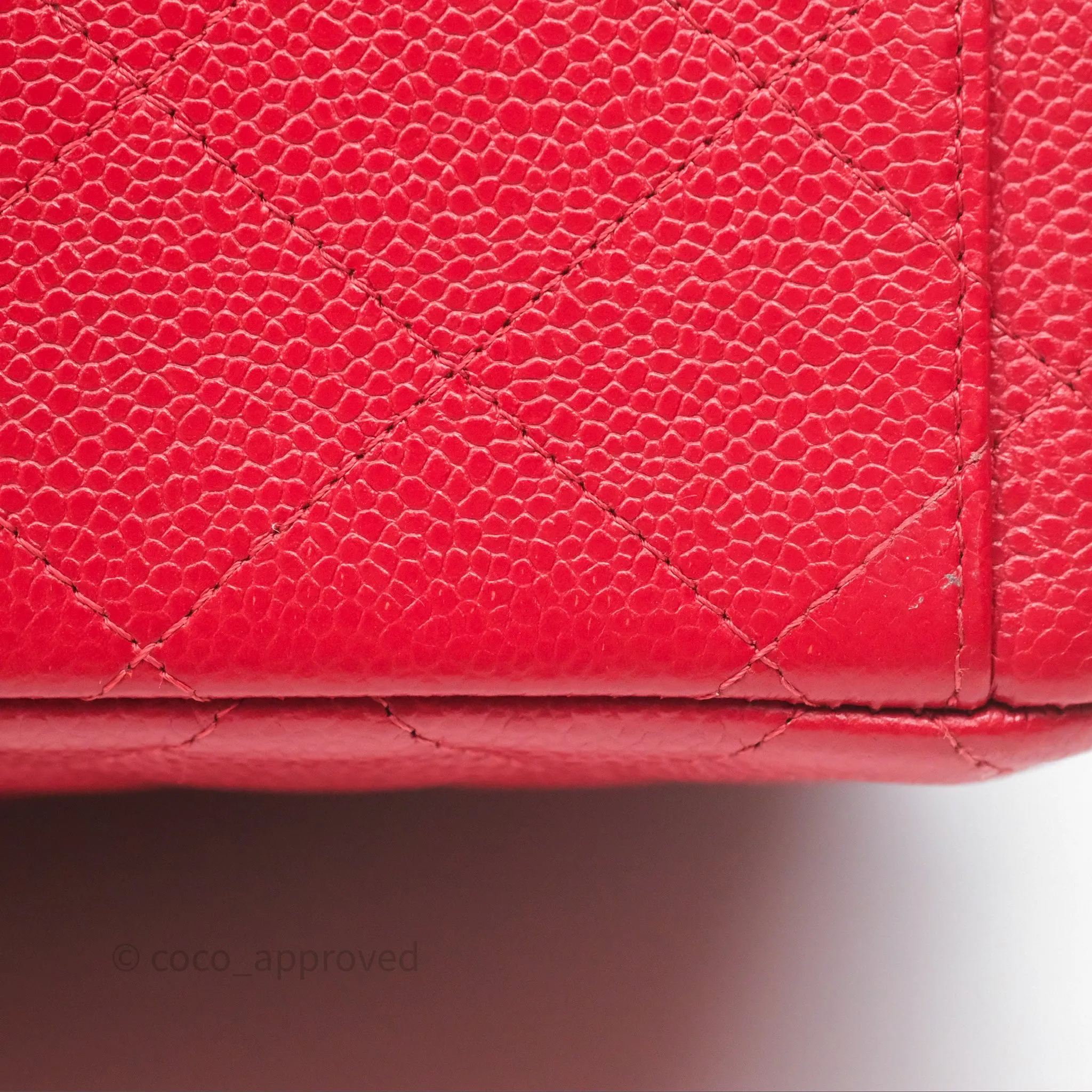Chanel Quilted Maxi Double Flap Red Caviar Silver Hardware⁣⁣