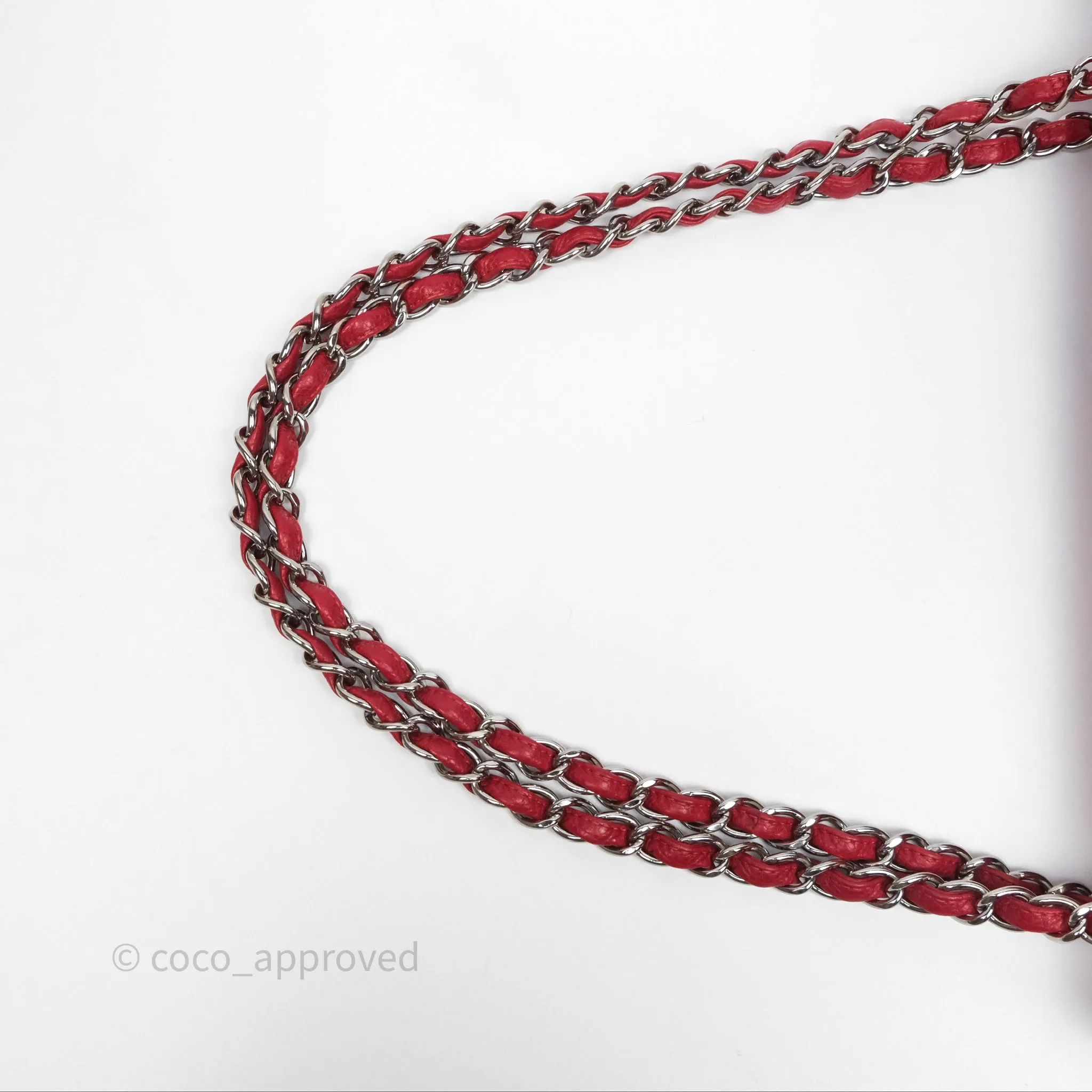 Chanel Quilted Maxi Double Flap Red Caviar Silver Hardware⁣⁣