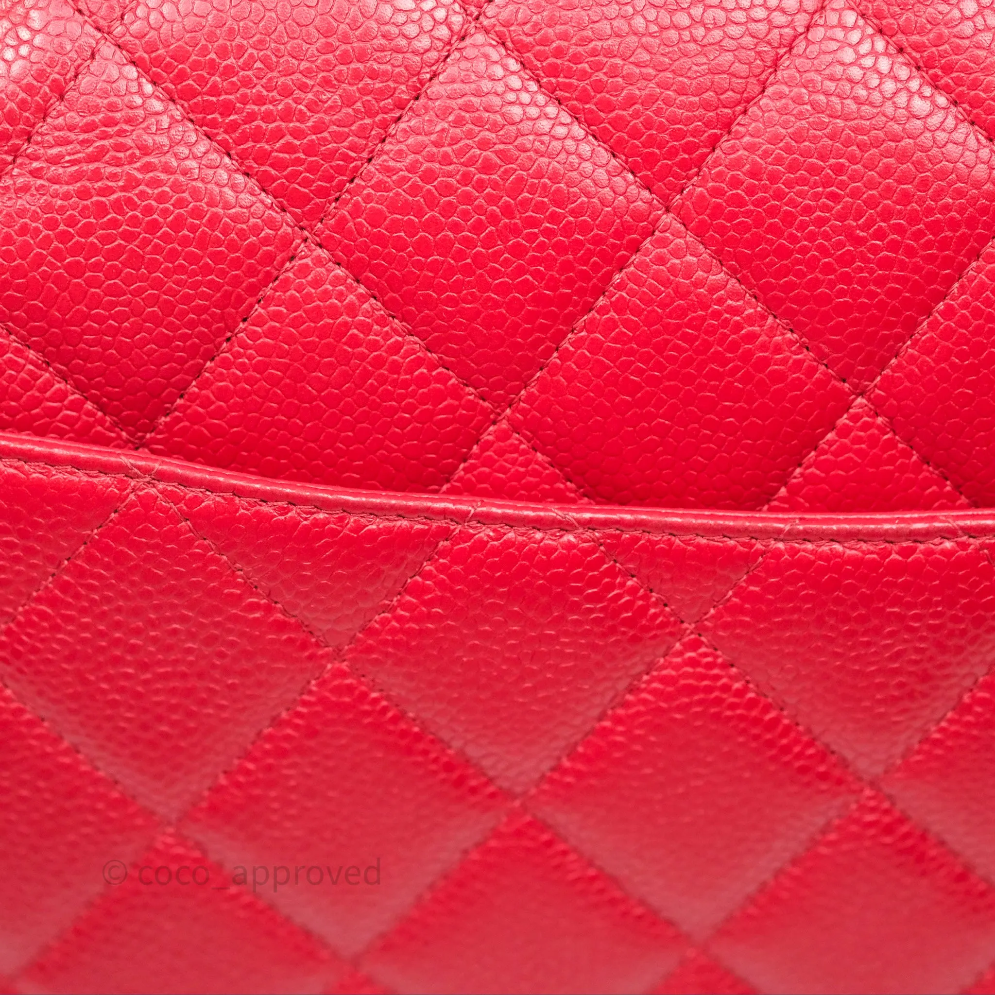 Chanel Quilted Maxi Double Flap Red Caviar Silver Hardware⁣⁣