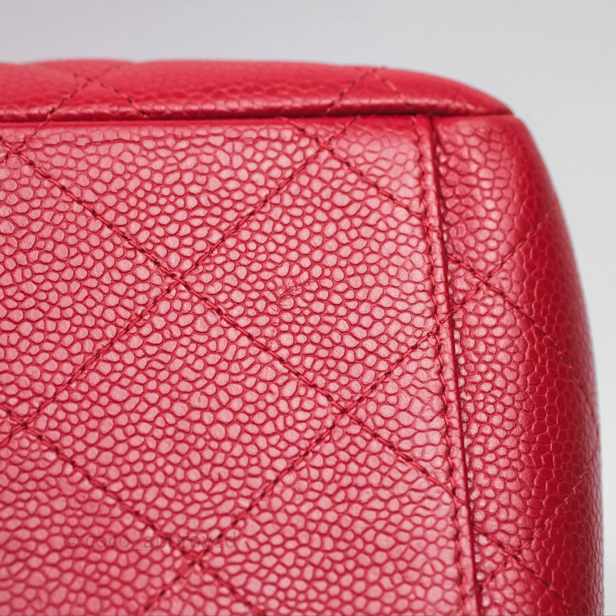 Chanel Quilted Maxi Double Flap Red Caviar Silver Hardware⁣⁣