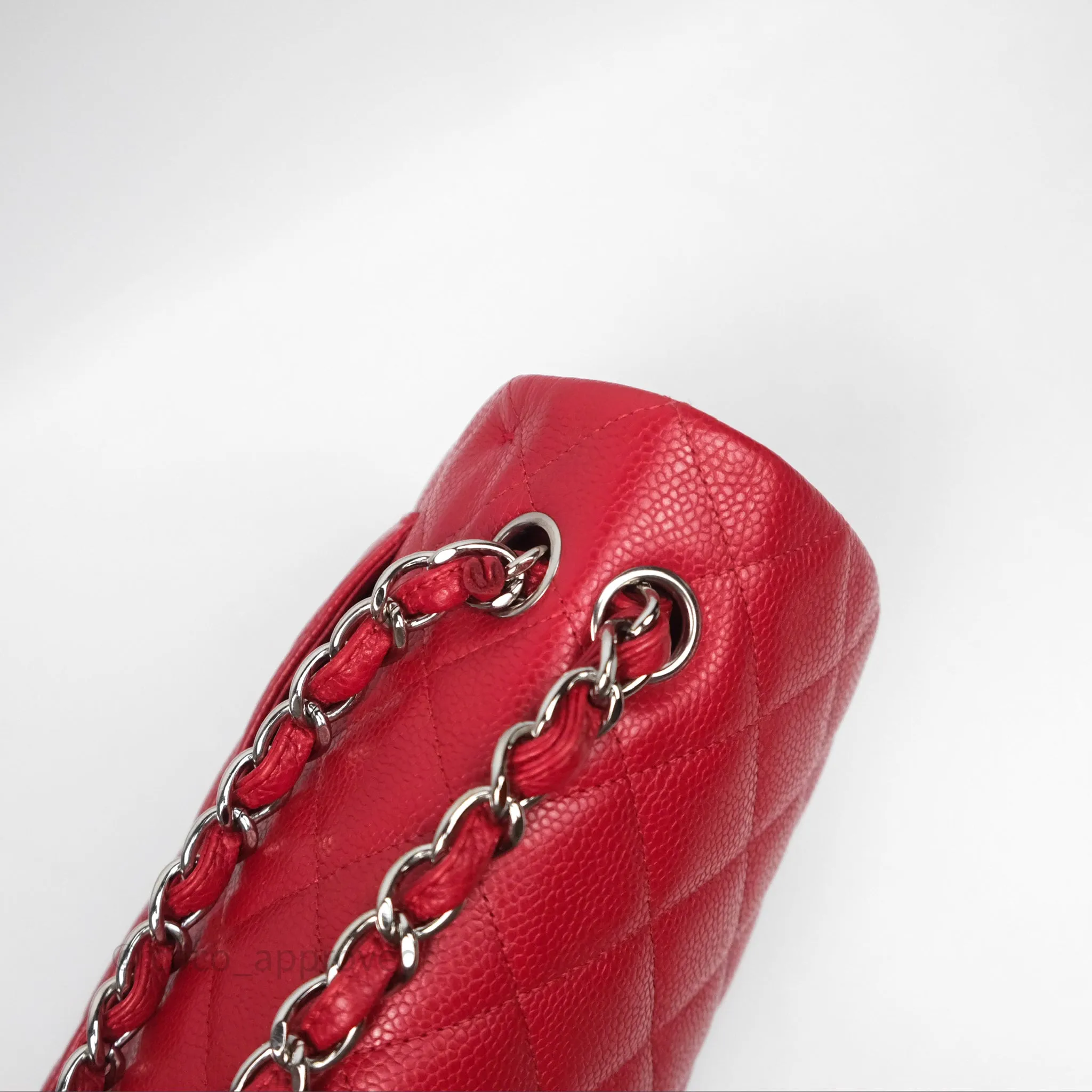 Chanel Quilted Maxi Double Flap Red Caviar Silver Hardware⁣⁣