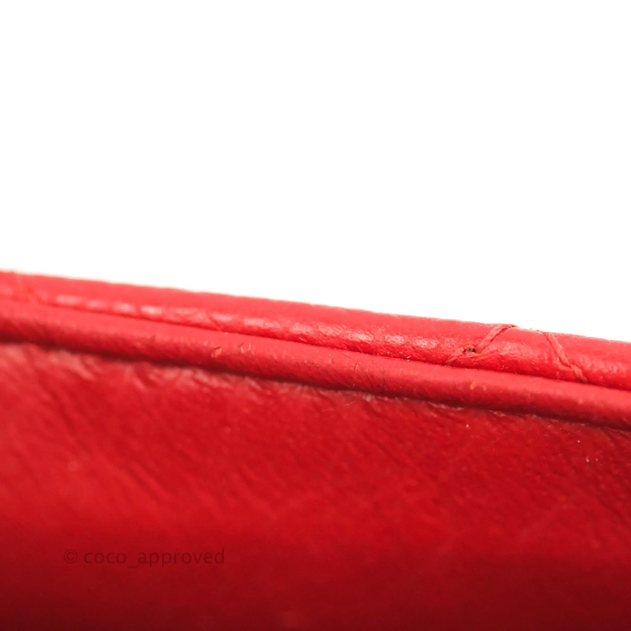 Chanel Quilted Mini Rectangular Flap Red Caviar Silver Hardware