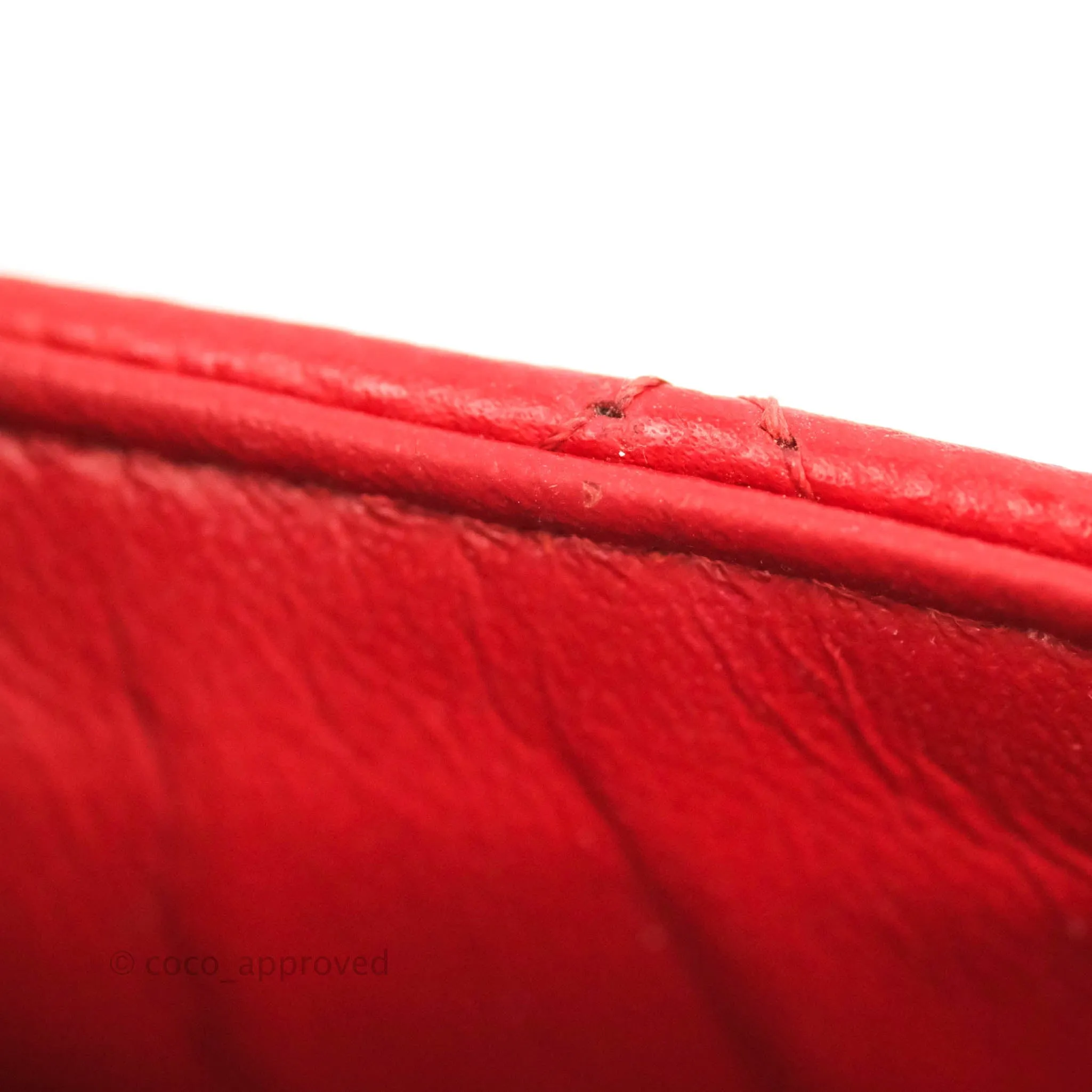 Chanel Quilted Mini Rectangular Flap Red Caviar Silver Hardware