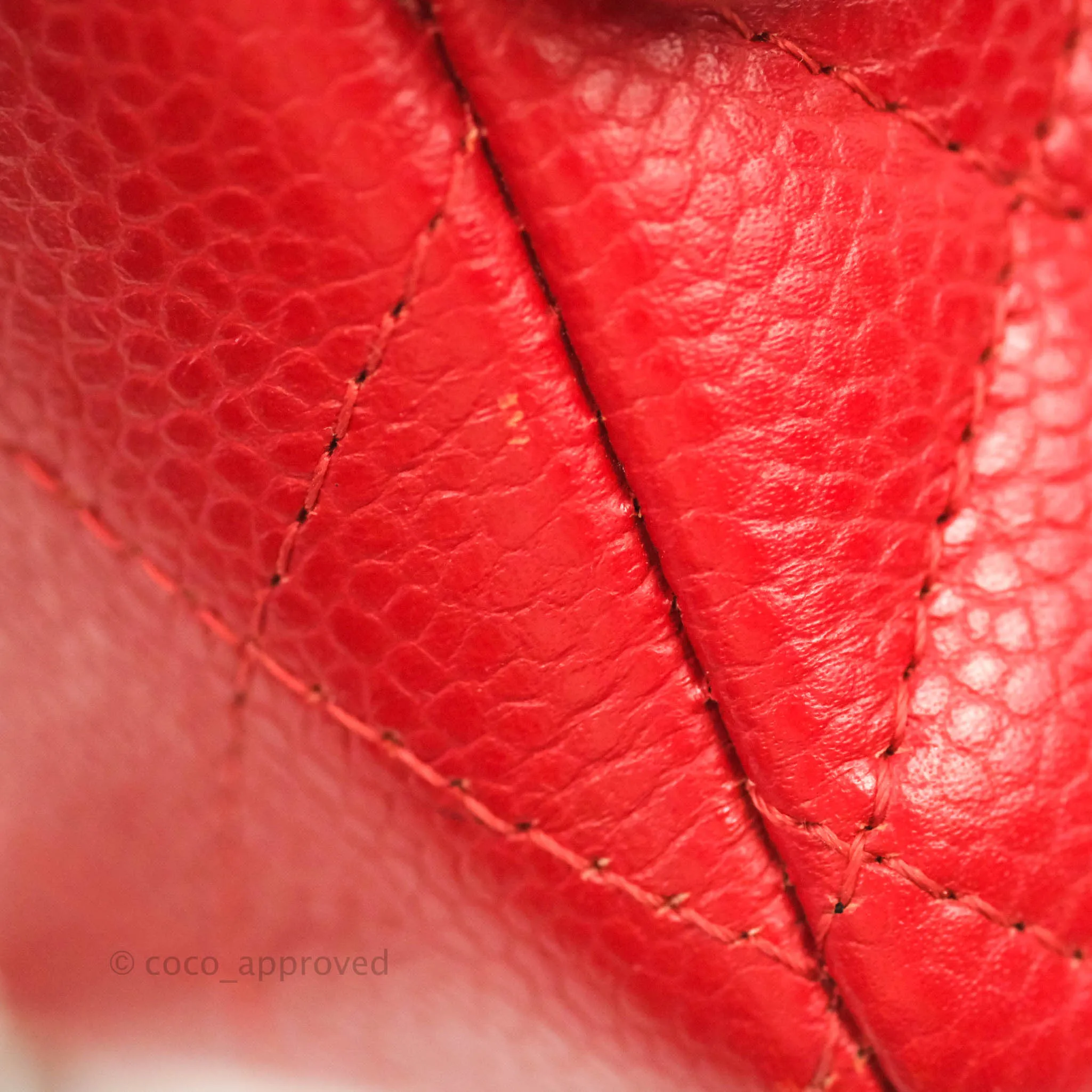 Chanel Quilted Mini Rectangular Flap Red Caviar Silver Hardware