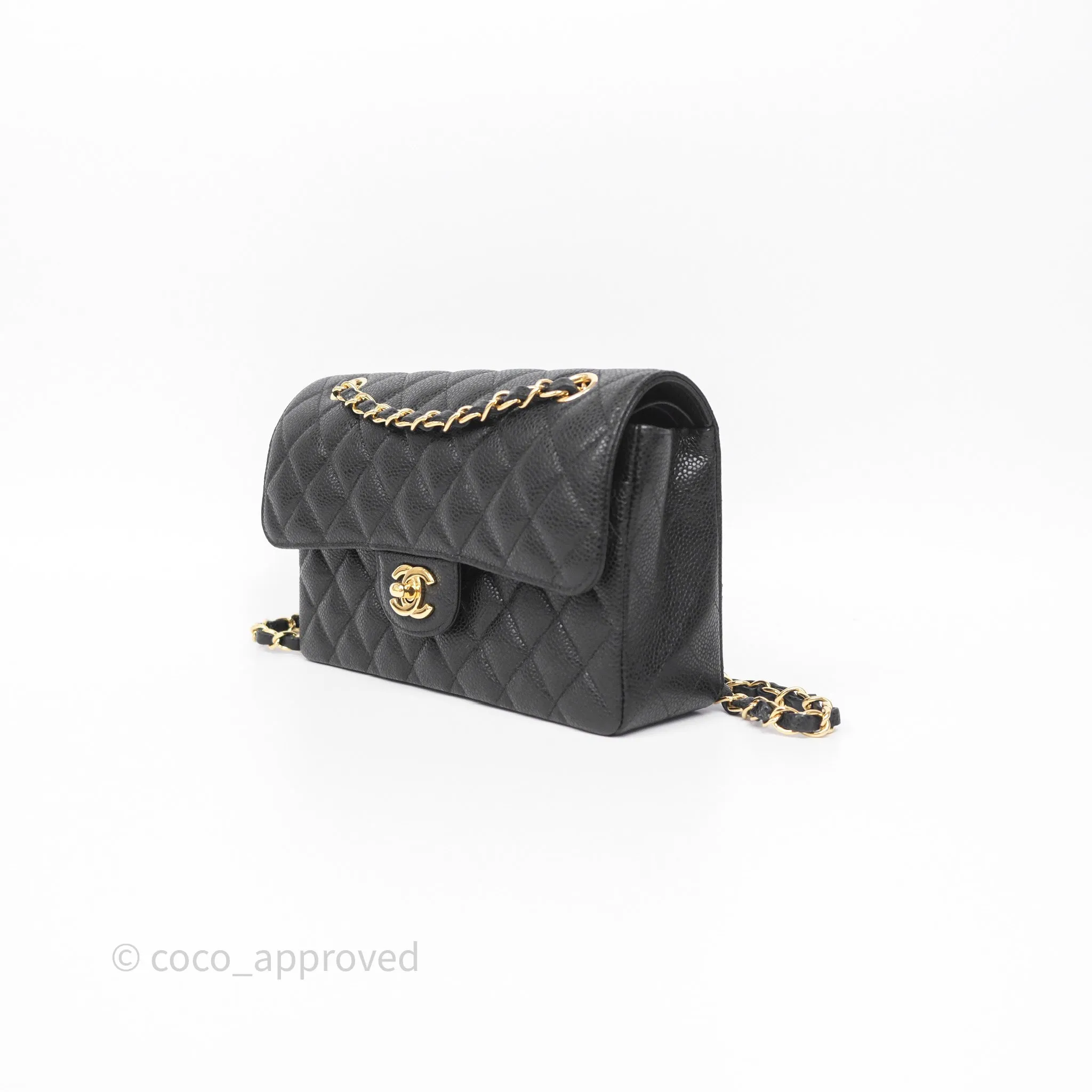 Chanel Quilted Small Classic Flap Black Caviar Gold Hardware