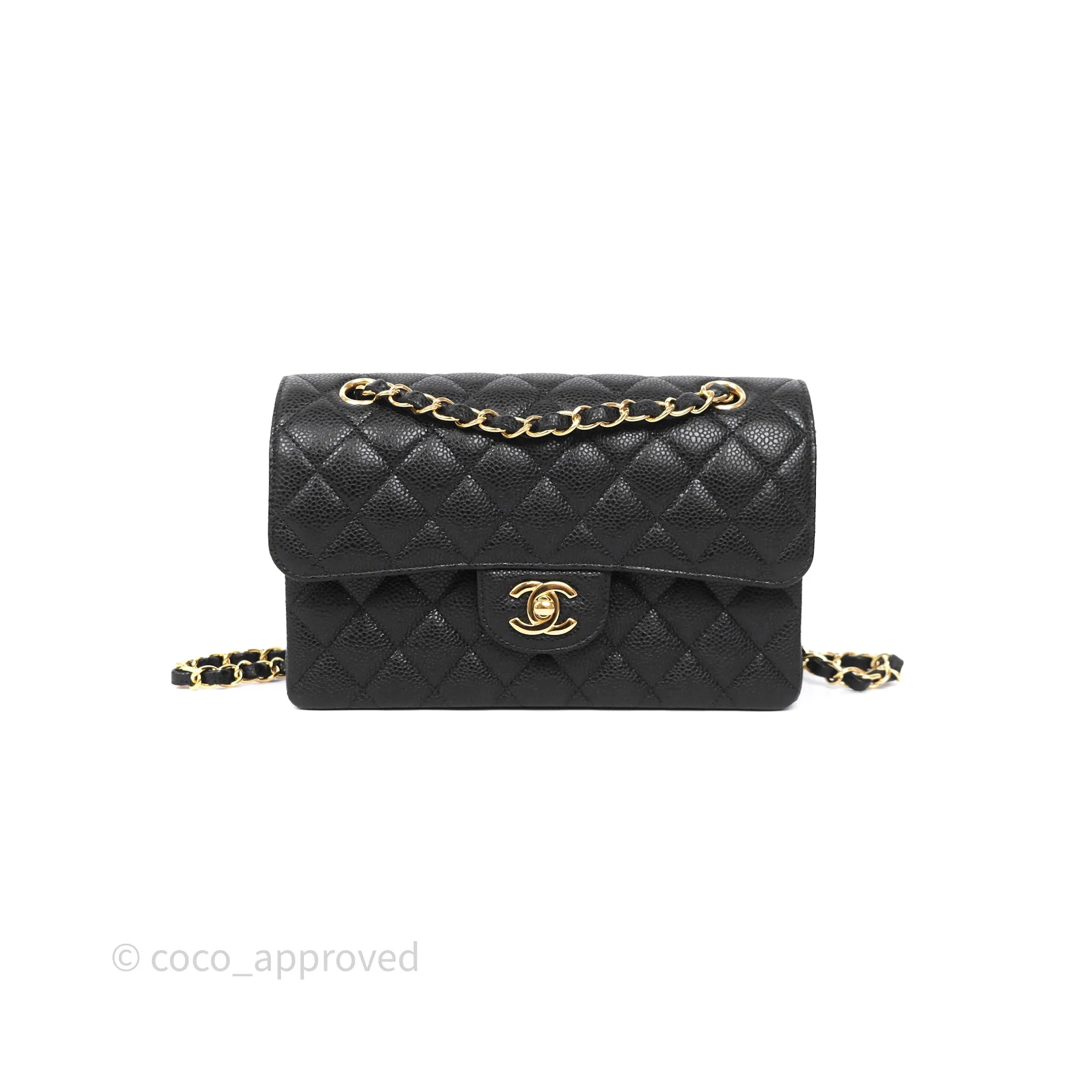 Chanel Quilted Small Classic Flap Black Caviar Gold Hardware