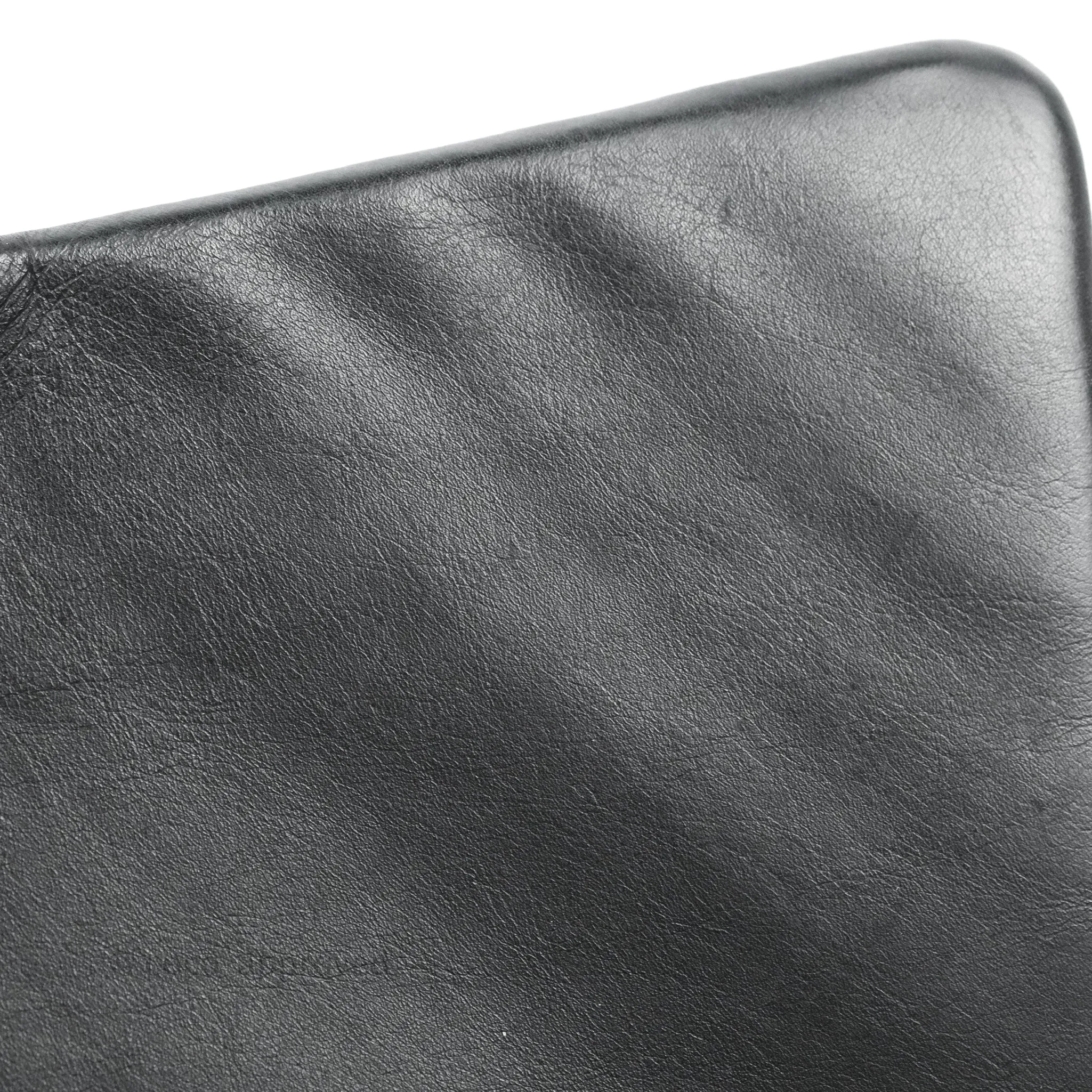 Chanel Single Flap Maxi Chevron Black Patent Silver Hardware