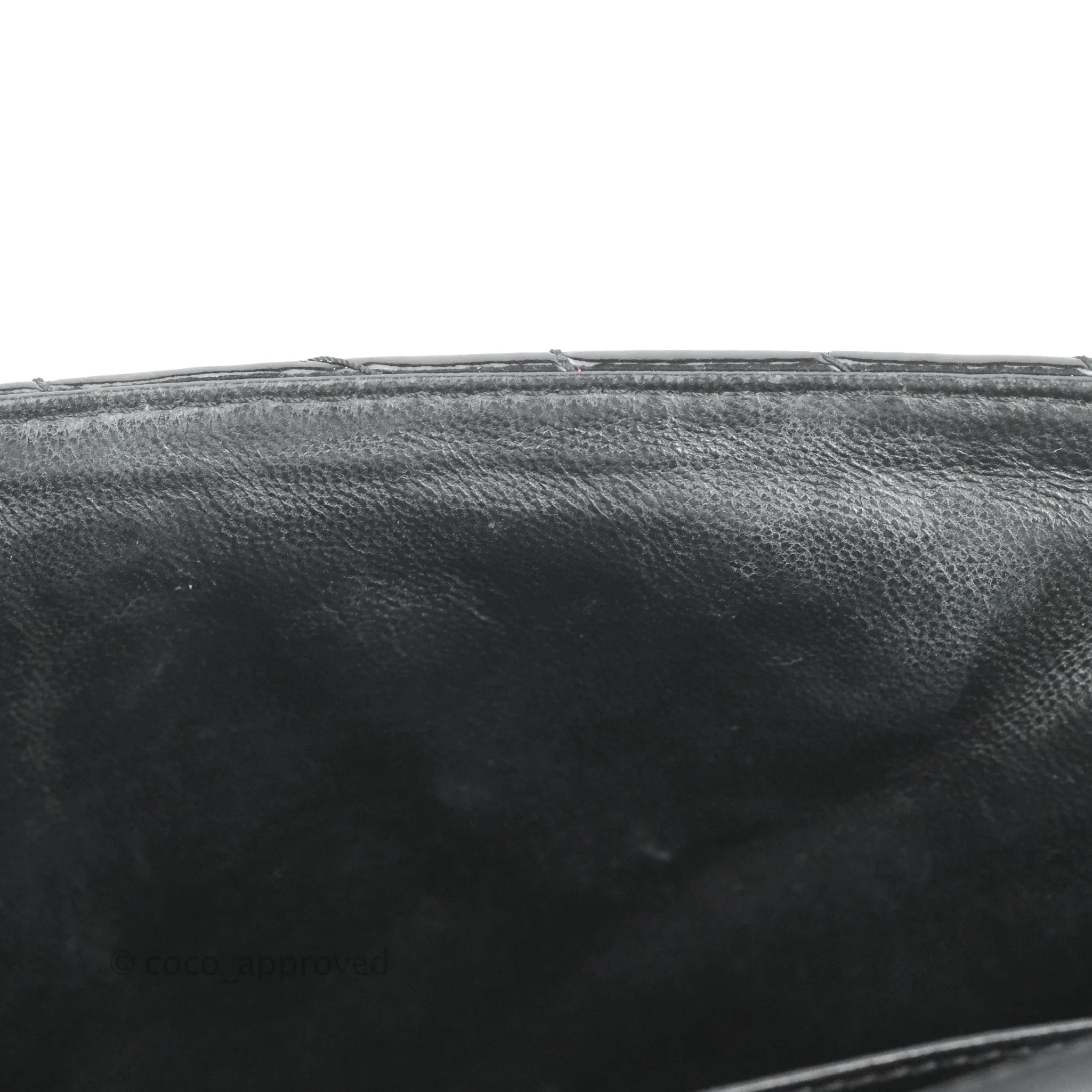 Chanel Single Flap Maxi Chevron Black Patent Silver Hardware