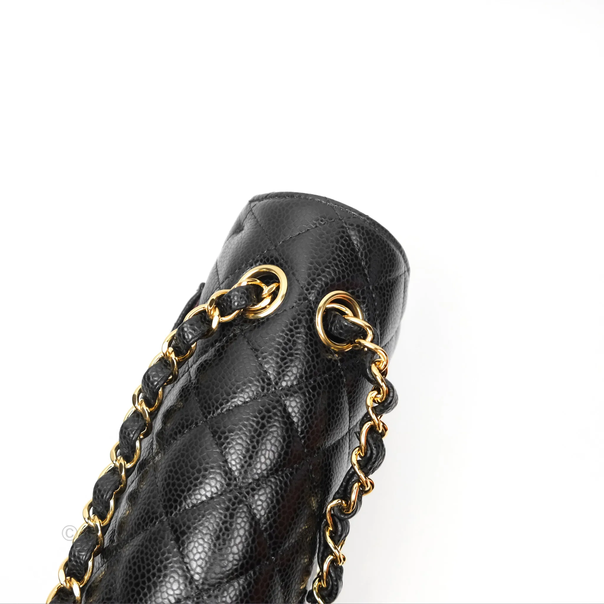 Chanel Small Classic Flap Quilted Black Caviar Gold Hardware