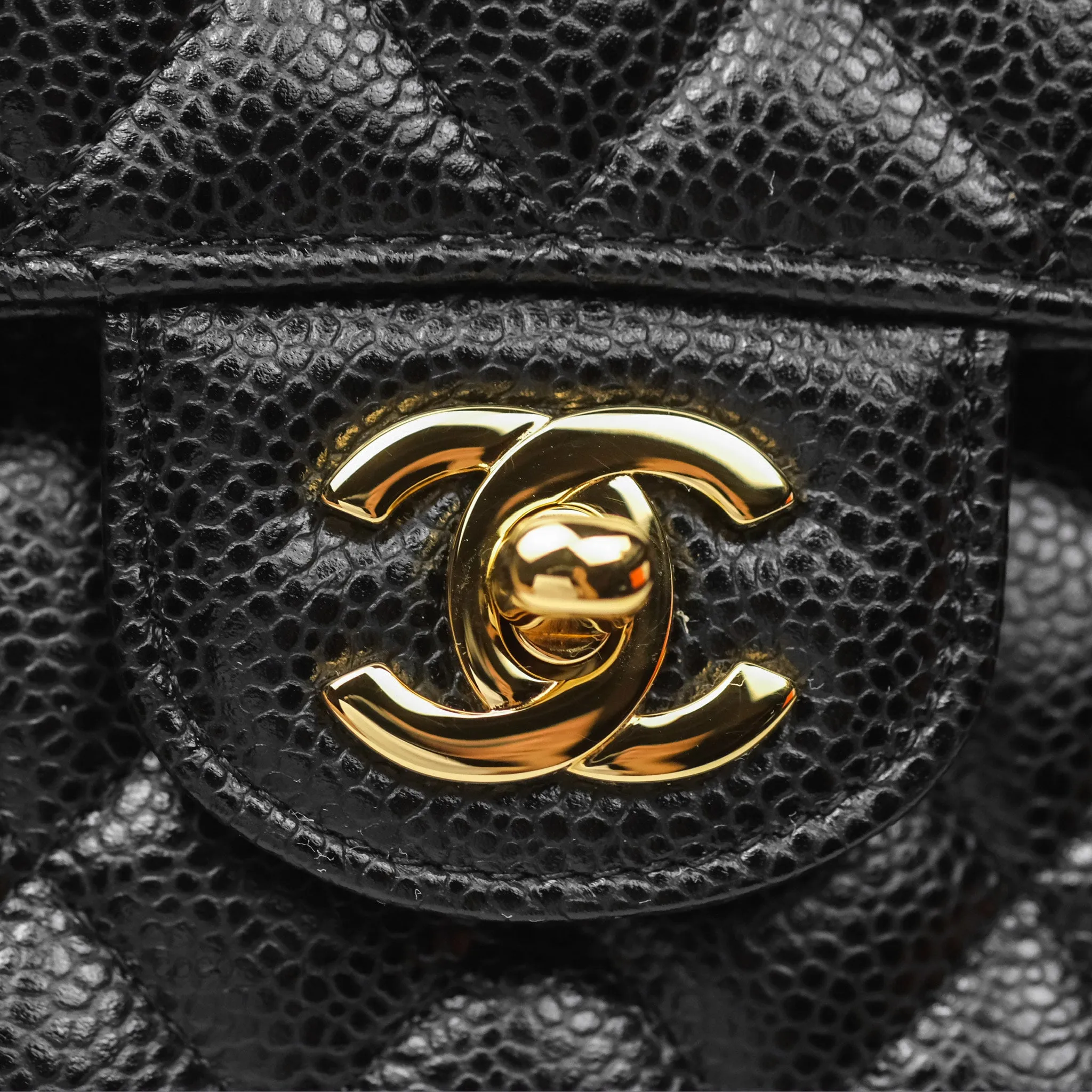 Chanel Small Classic Flap Quilted Black Caviar Gold Hardware