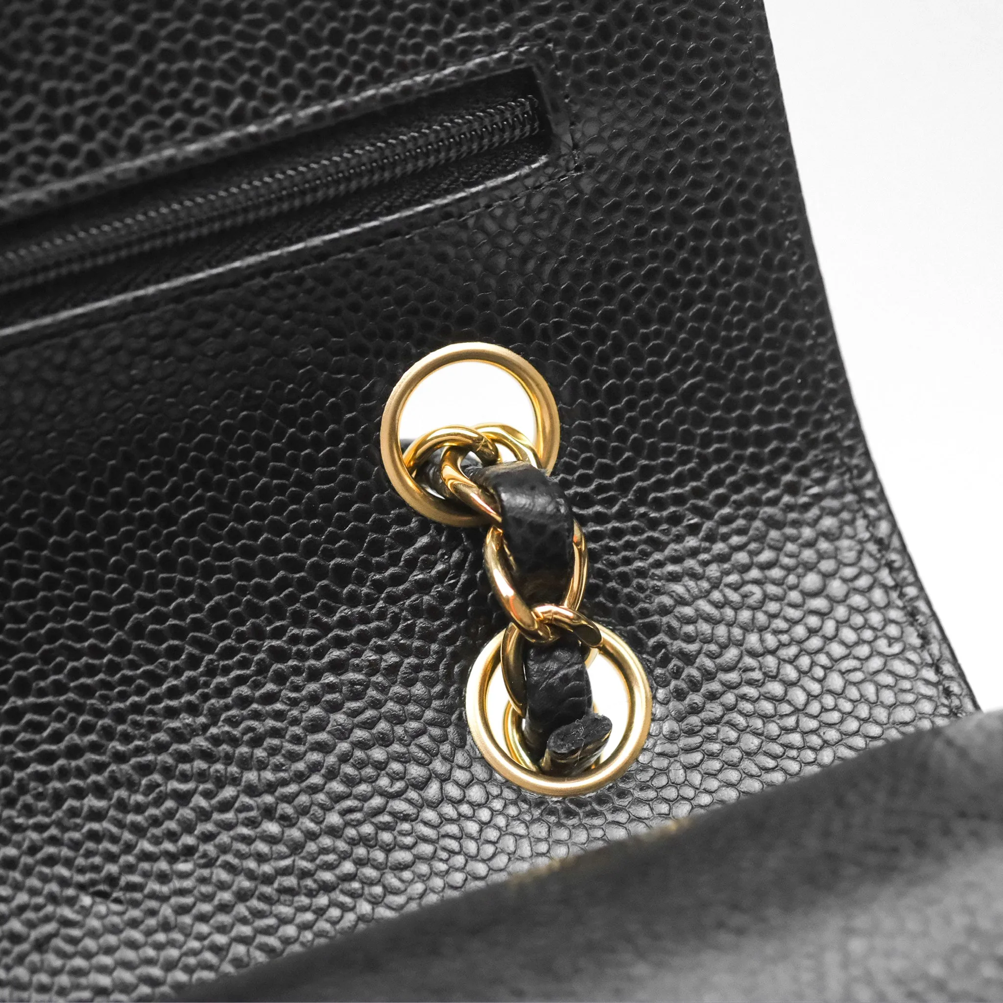 Chanel Small Classic Flap Quilted Black Caviar Gold Hardware