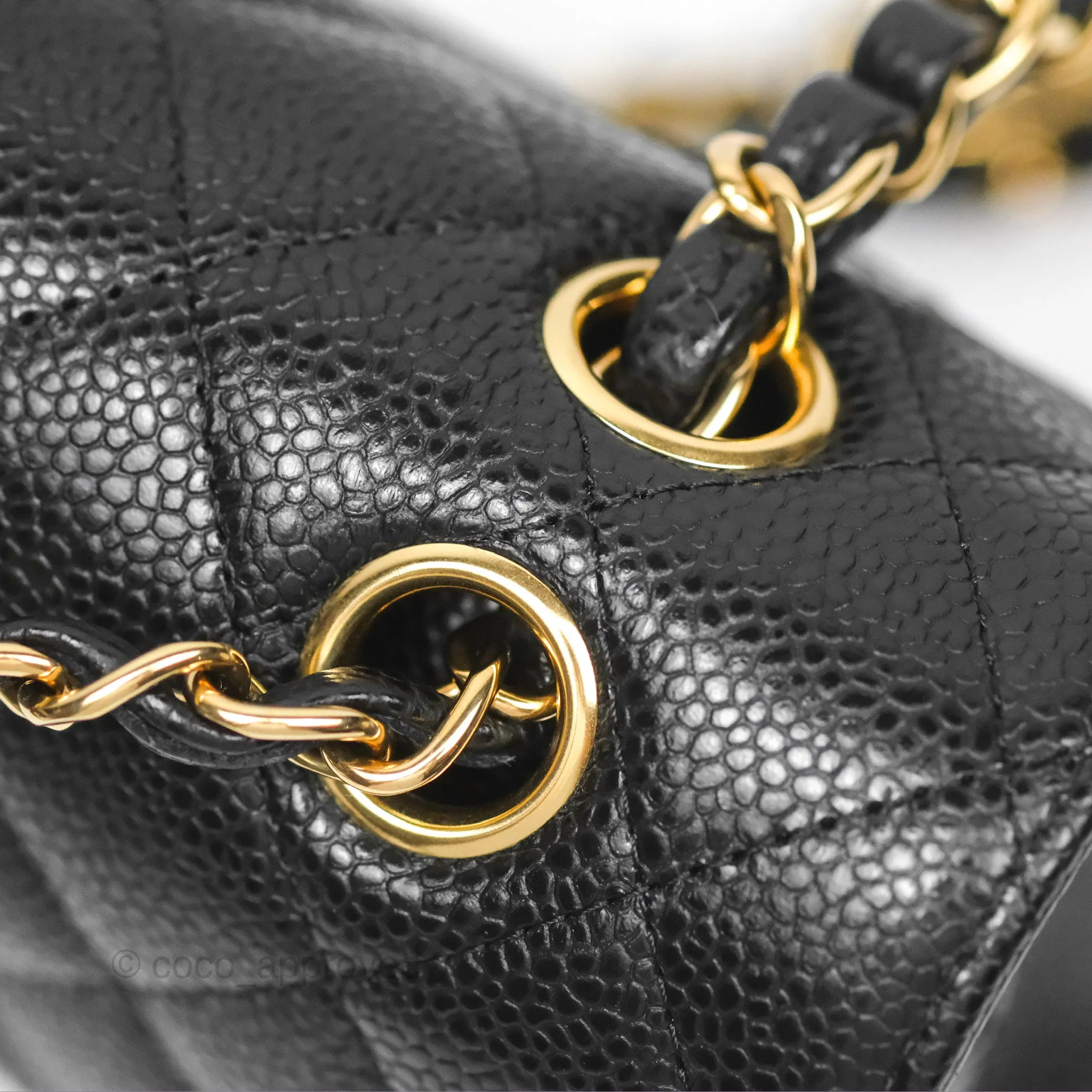 Chanel Small Classic Flap Quilted Black Caviar Gold Hardware