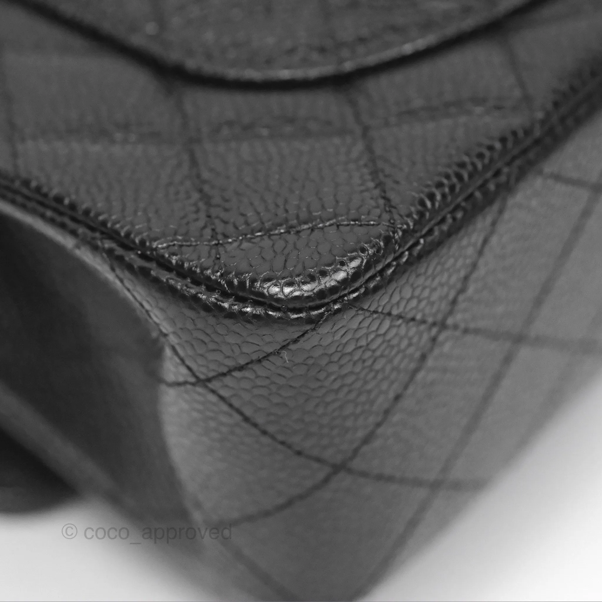 Chanel Small Classic Flap Quilted Black Caviar Gold Hardware