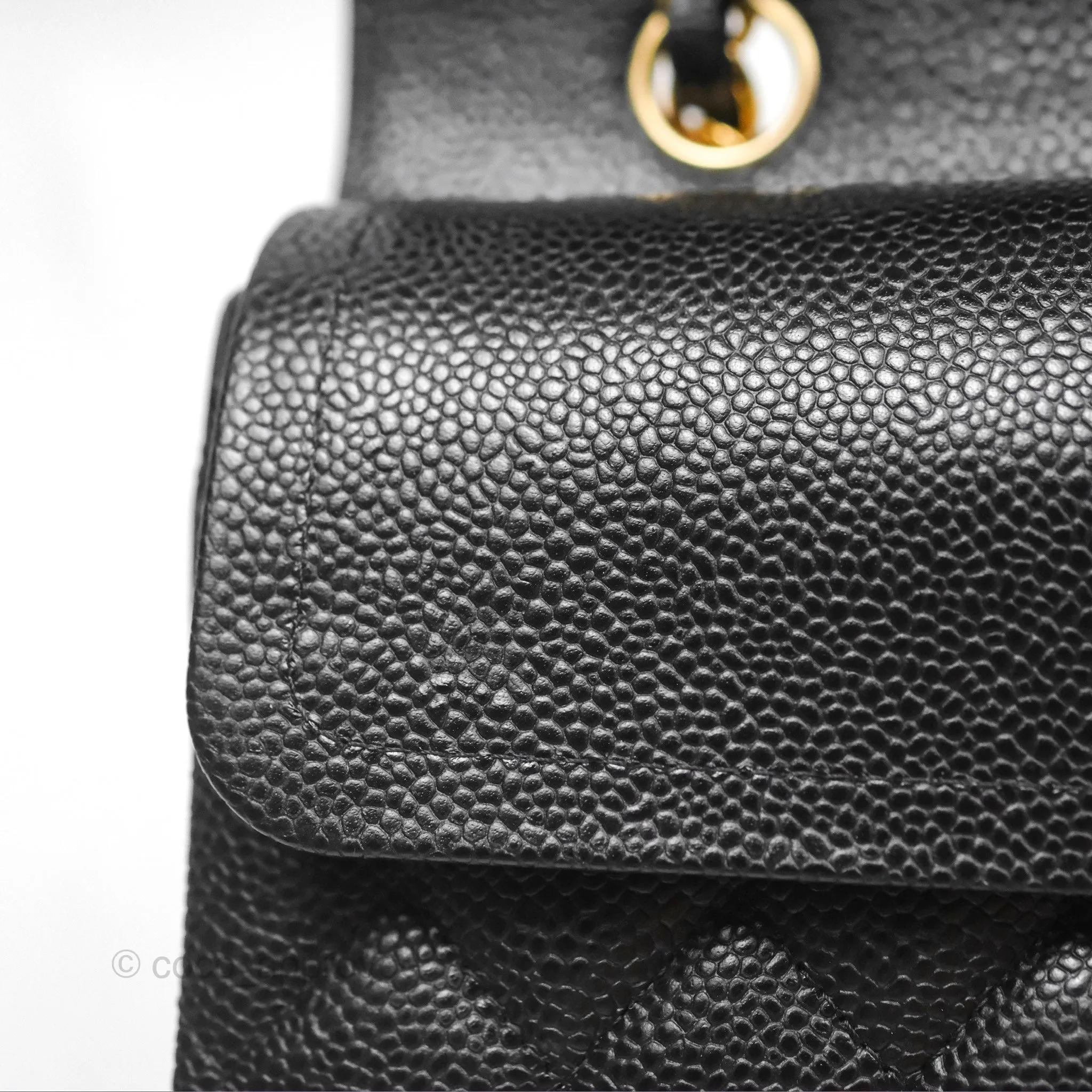 Chanel Small Classic Flap Quilted Black Caviar Gold Hardware