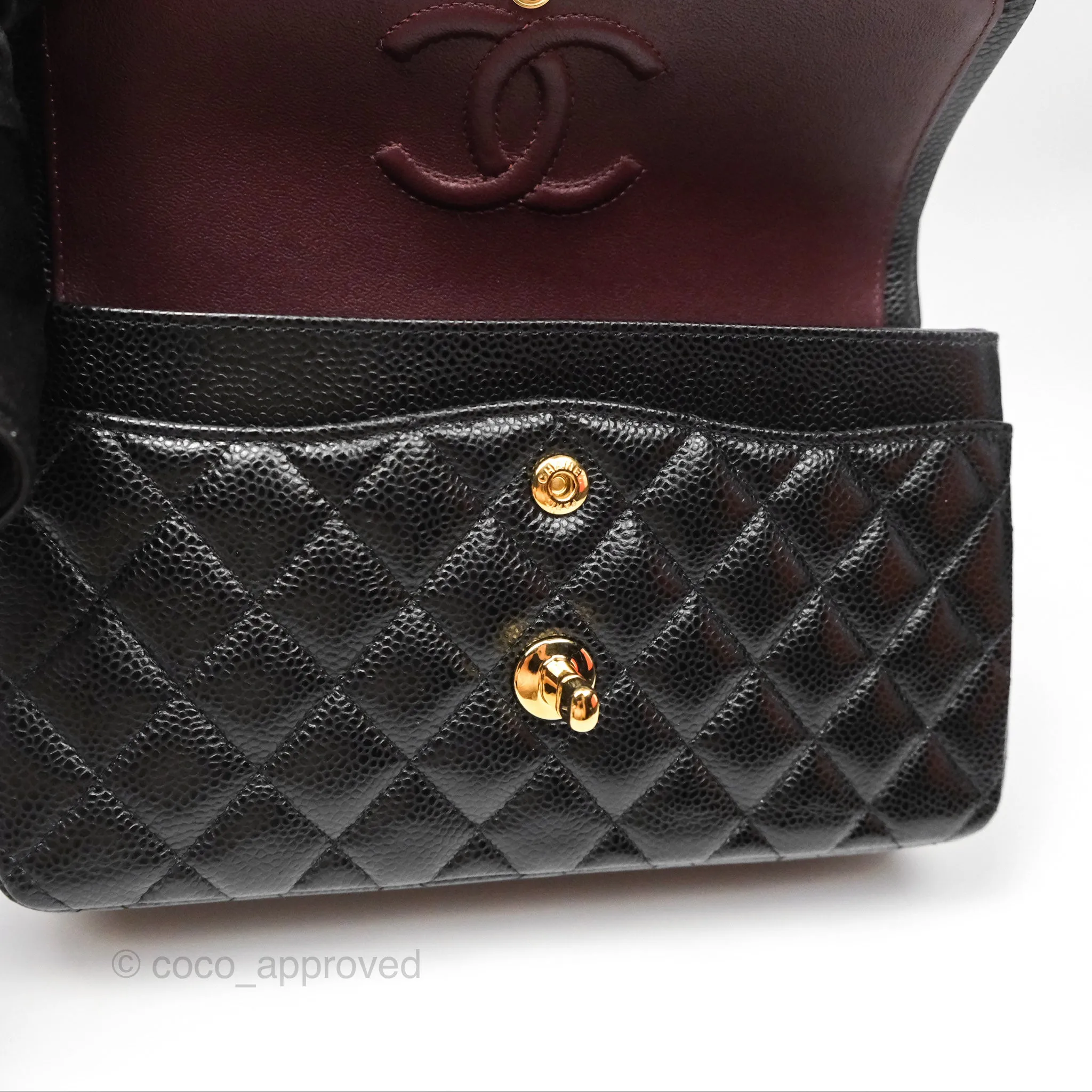Chanel Small Classic Flap Quilted Black Caviar Gold Hardware
