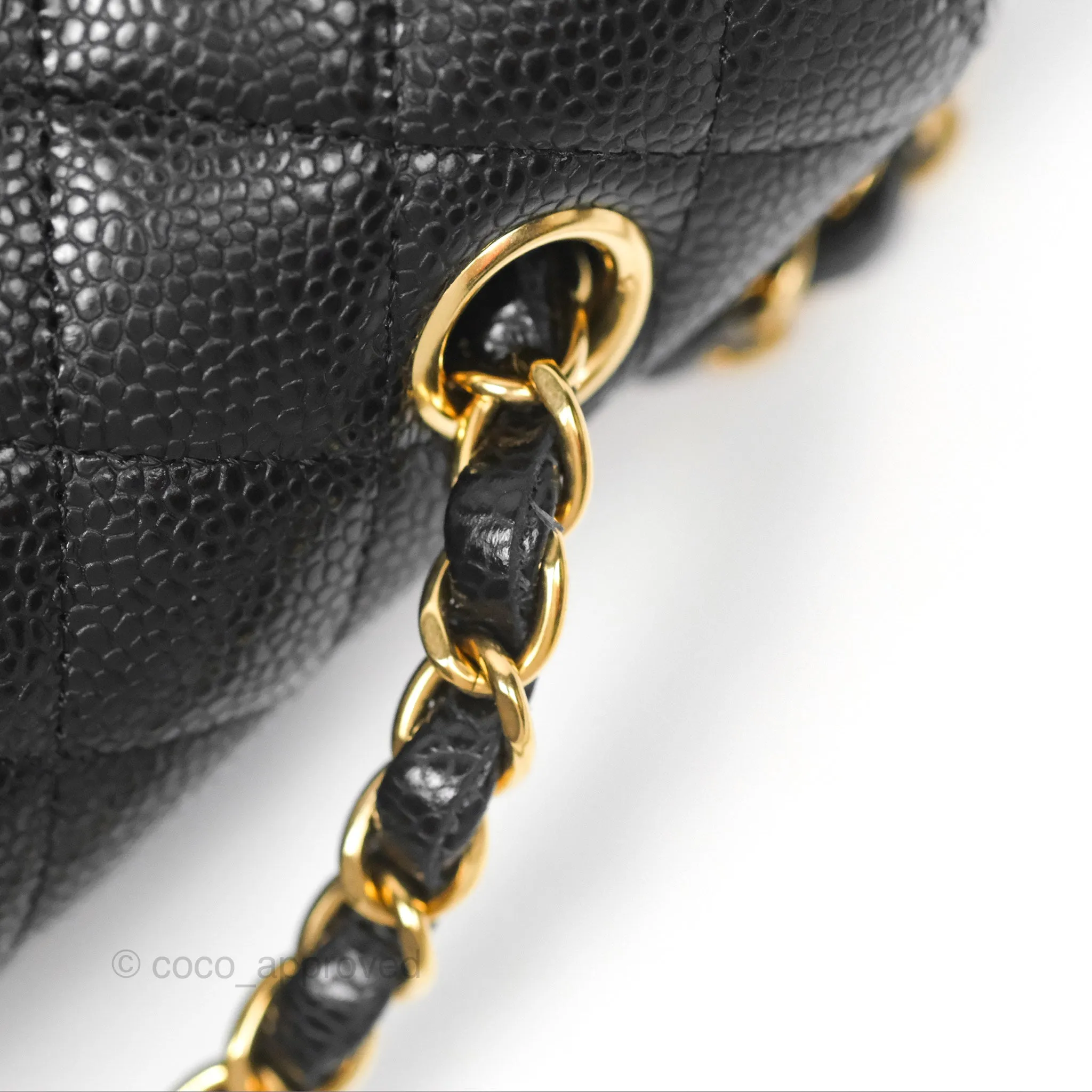 Chanel Small Classic Flap Quilted Black Caviar Gold Hardware