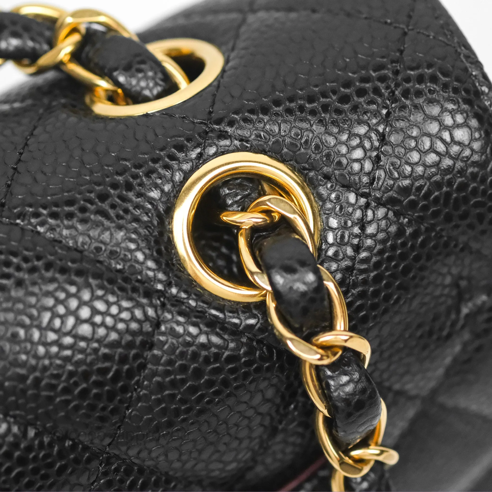 Chanel Small Classic Flap Quilted Black Caviar Gold Hardware