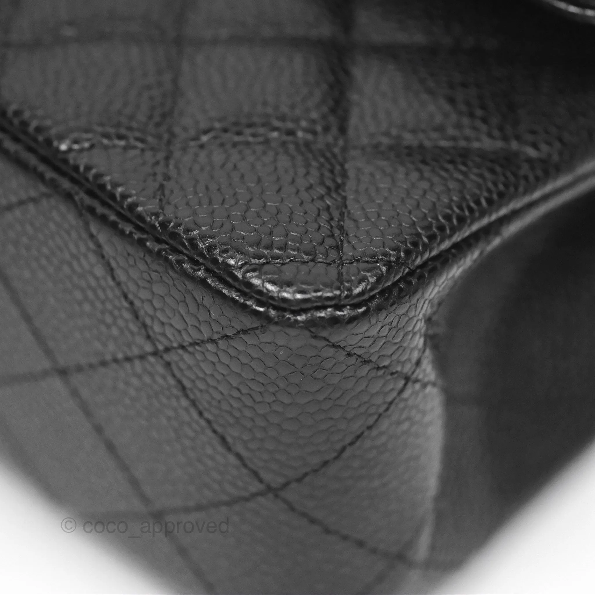 Chanel Small Classic Flap Quilted Black Caviar Gold Hardware