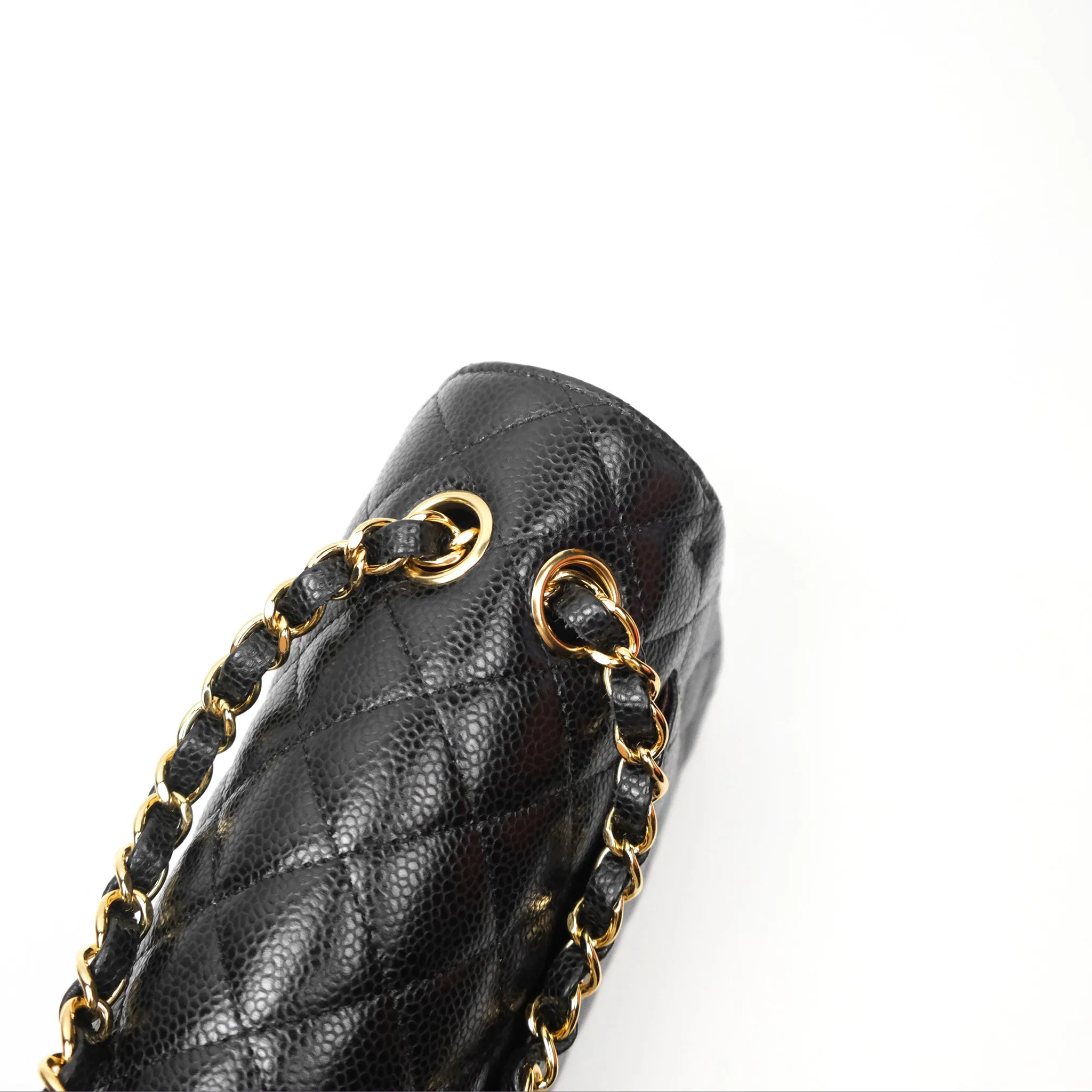 Chanel Small Classic Flap Quilted Black Caviar Gold Hardware